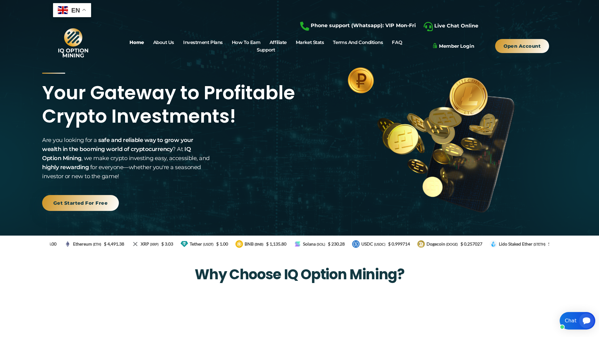 Screenshot of iqoptionmining.com