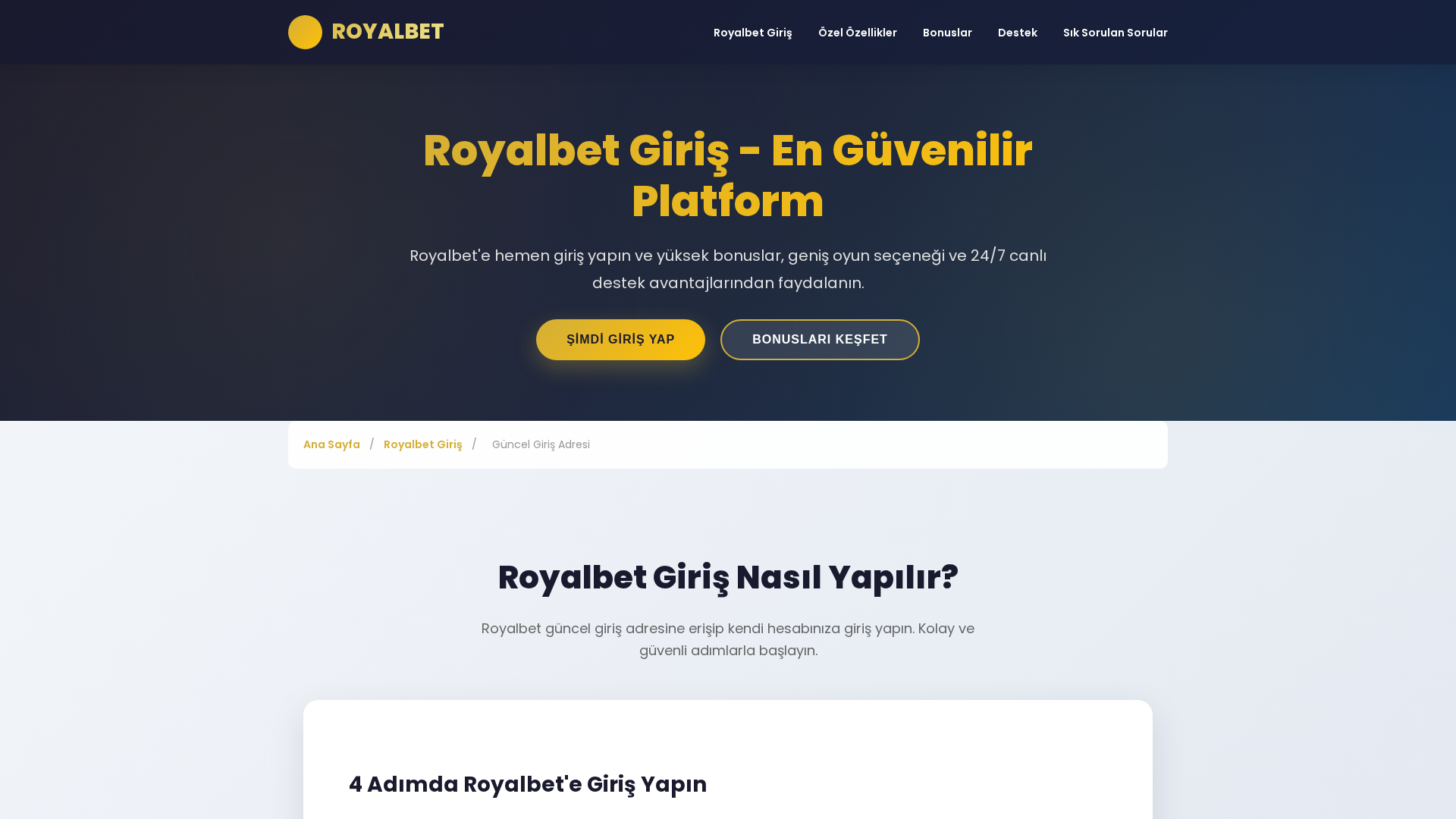 Screenshot of royalbet.royalcim.cam
