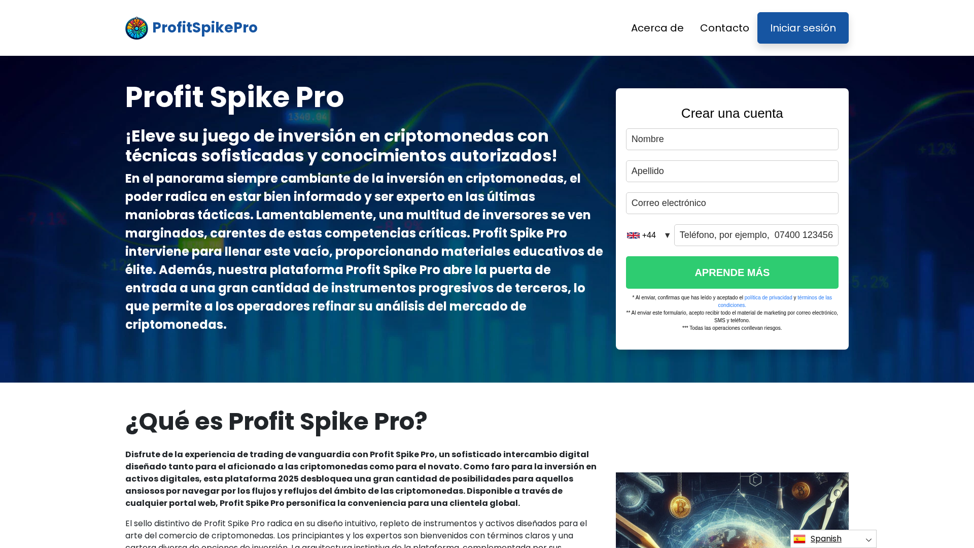 Screenshot of profitspike.app