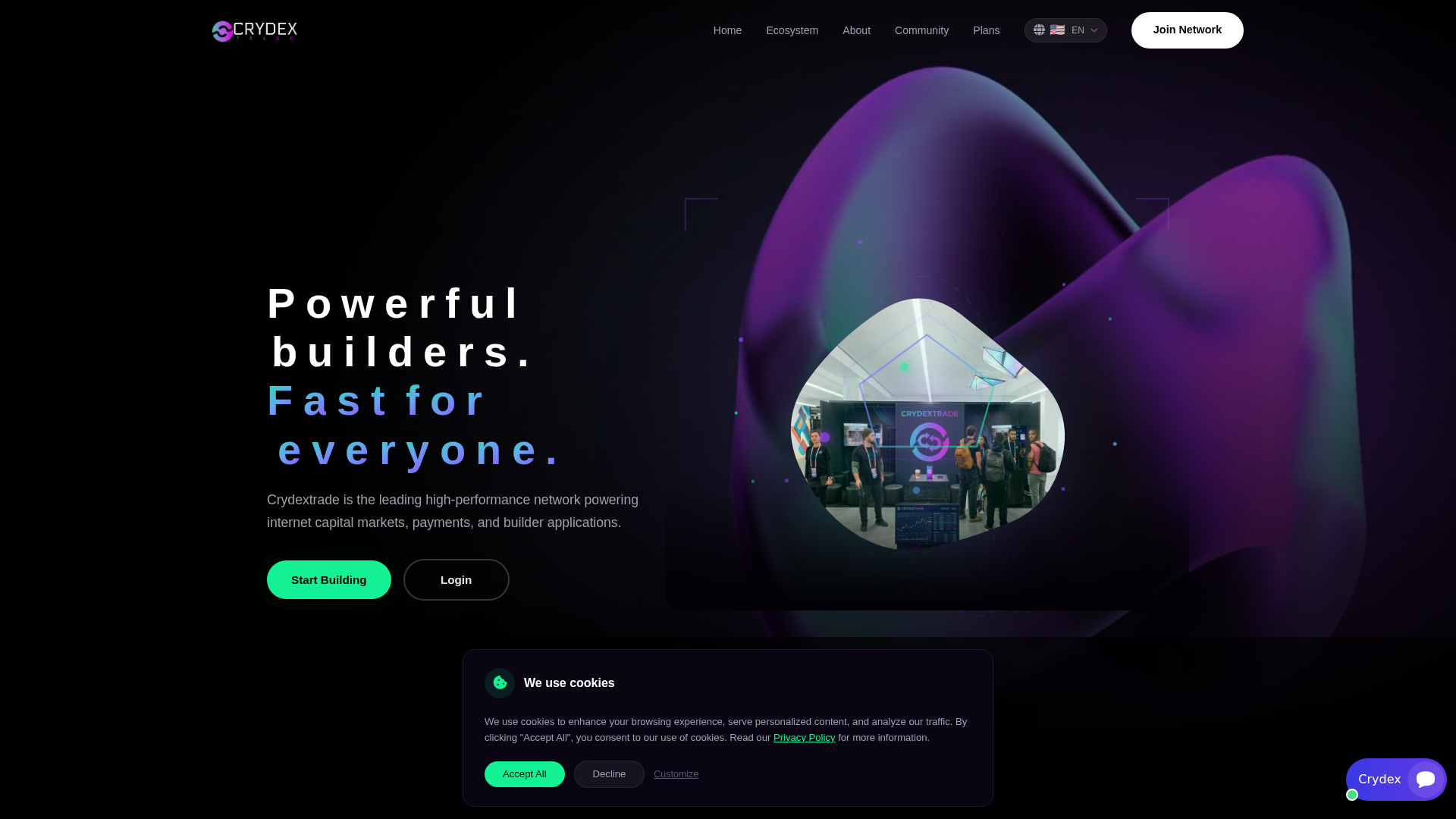 Screenshot of crydextrade.com