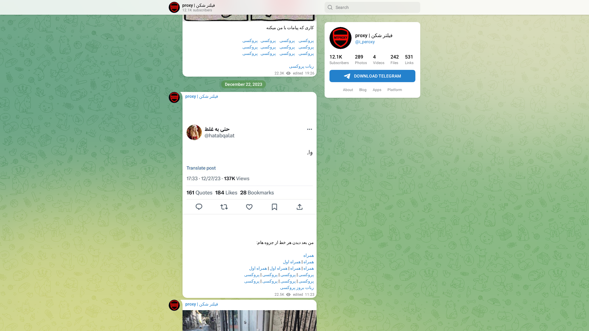 Screenshot of telegram.dog