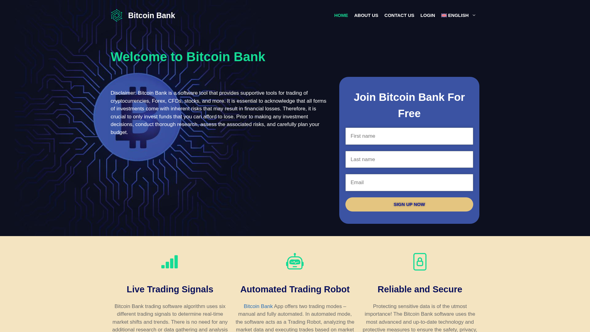 Screenshot of bitcointrader.ai