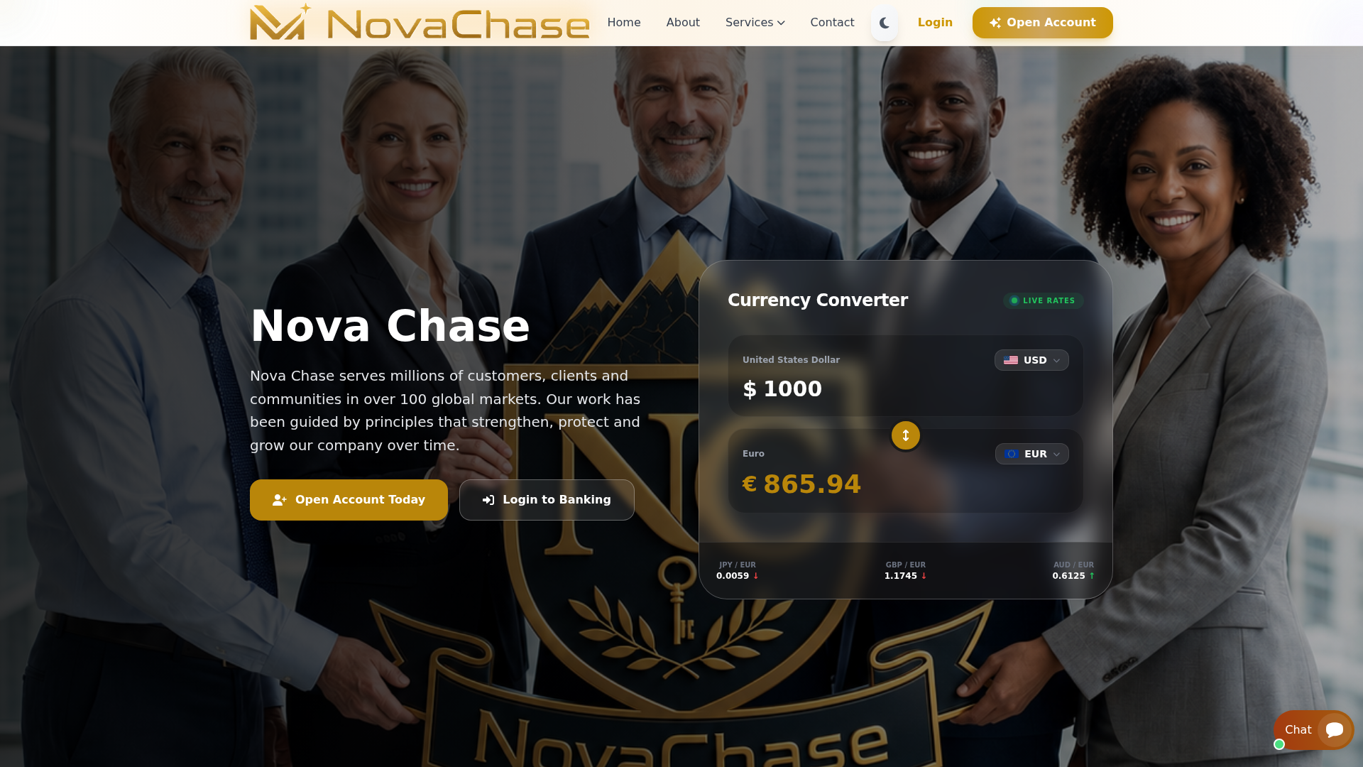 Screenshot of novachase.live