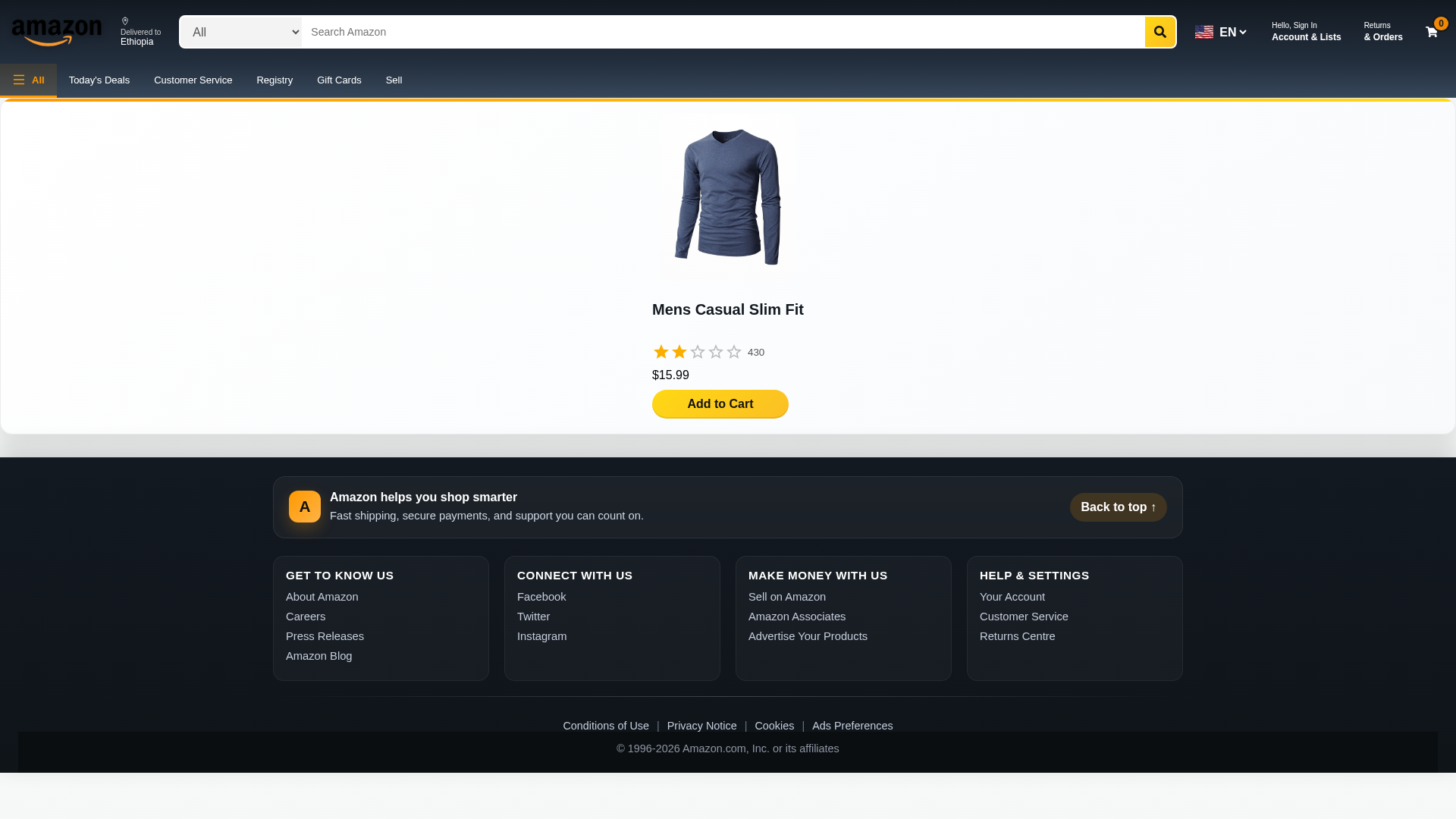 Screenshot of amazon-clone-six-rho-44.vercel.app