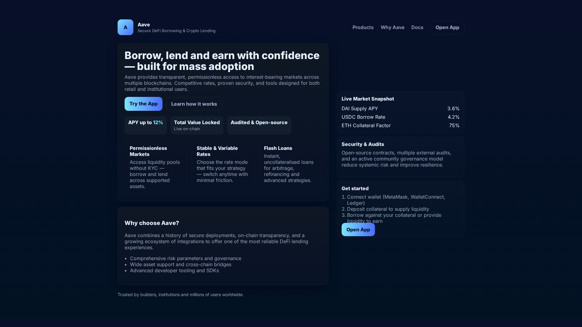 Screenshot of aave-official-websiite-us.pages.dev