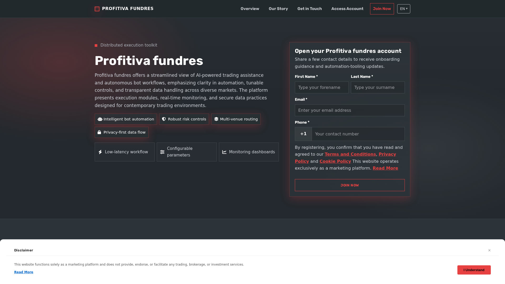 Screenshot of profitivafundressystem.com