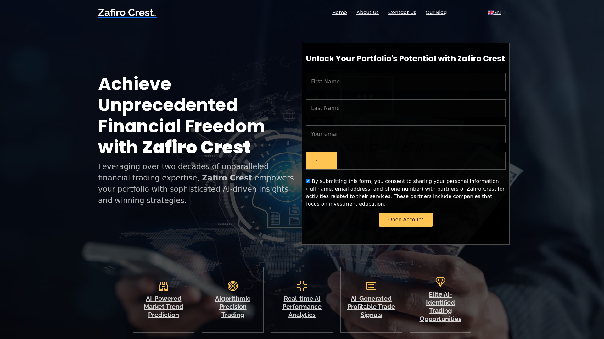 Screenshot of zafiro-crest.com
