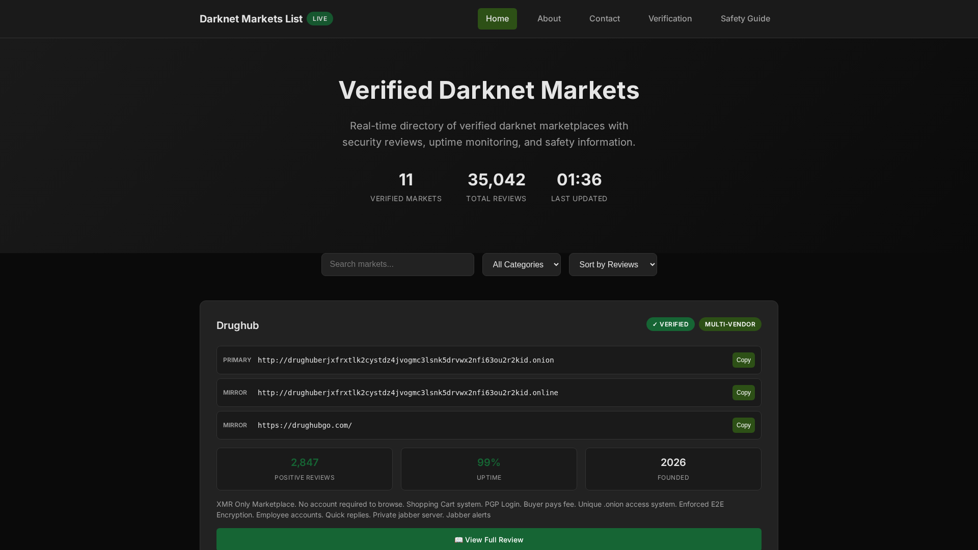 Screenshot of darknetmarkets1.com