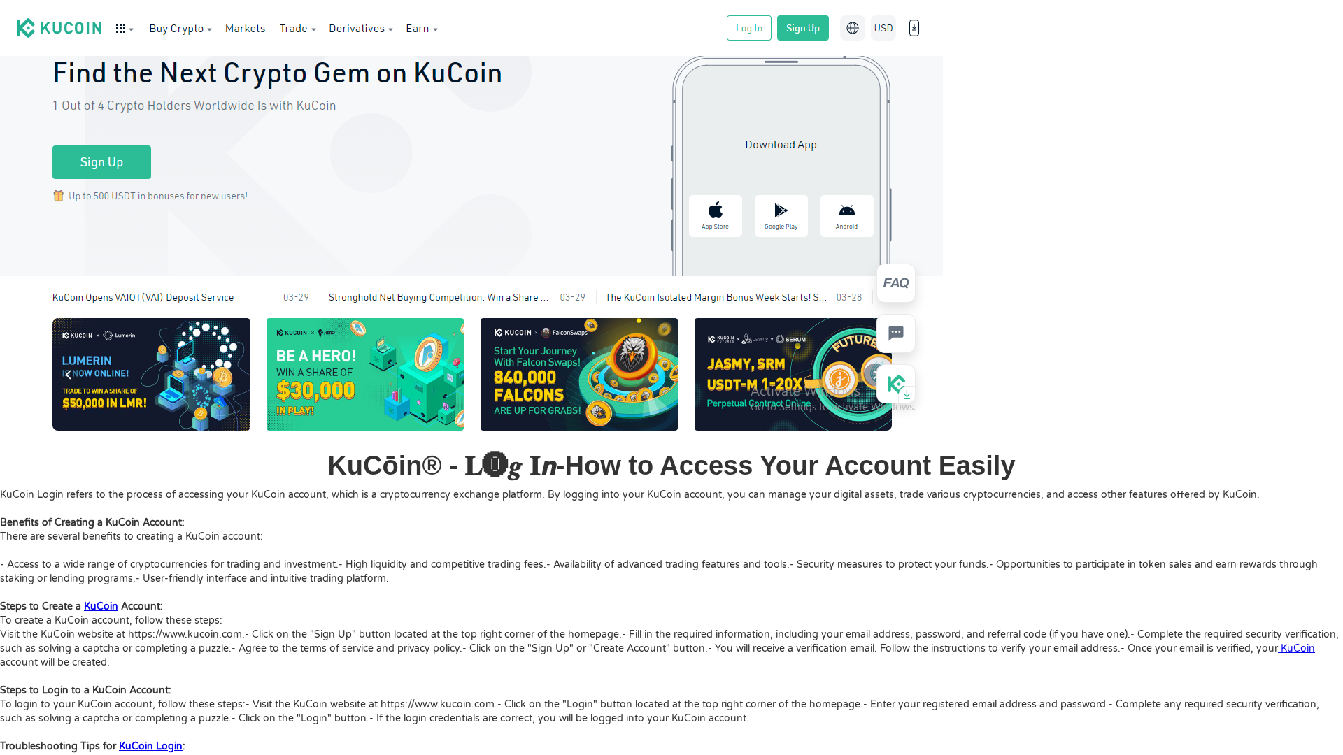 Screenshot of kukcoeinlogin.webflow.io