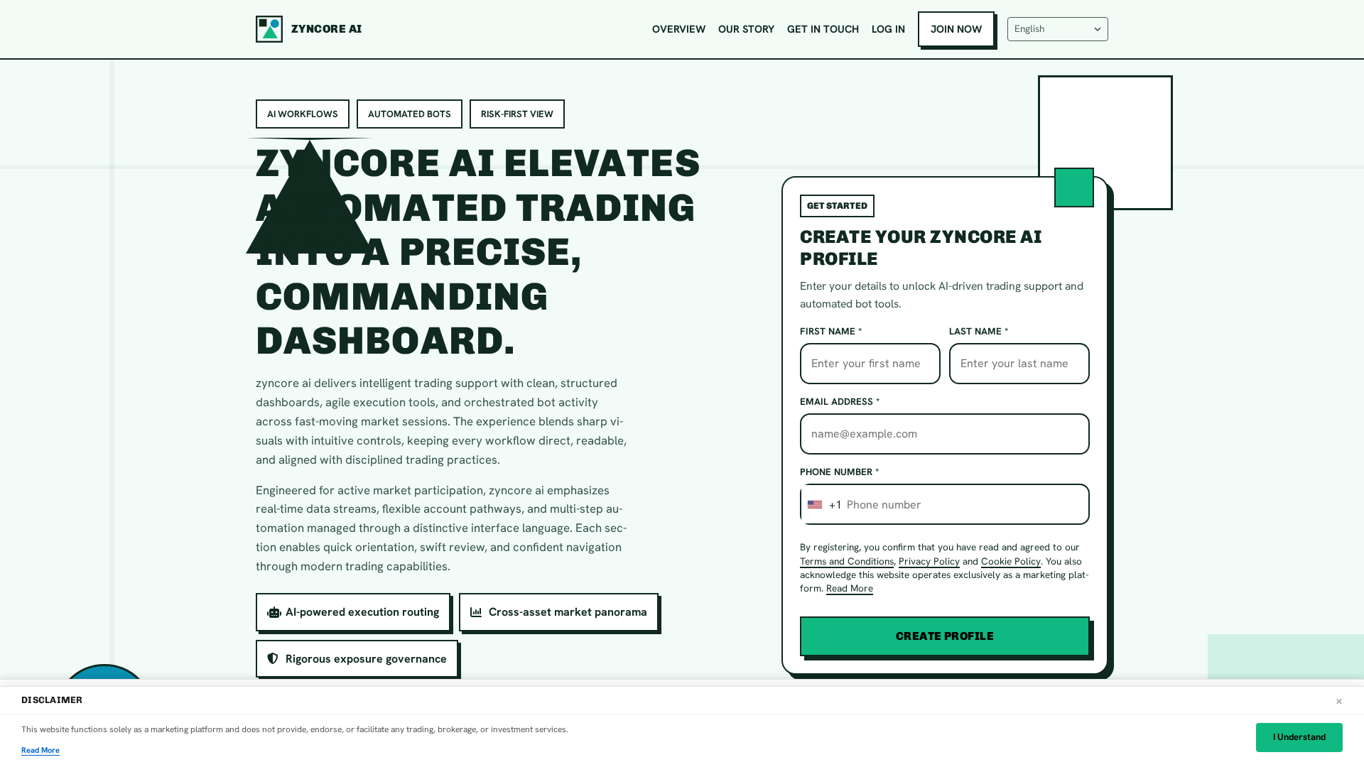 Screenshot of zyncoreai.digital