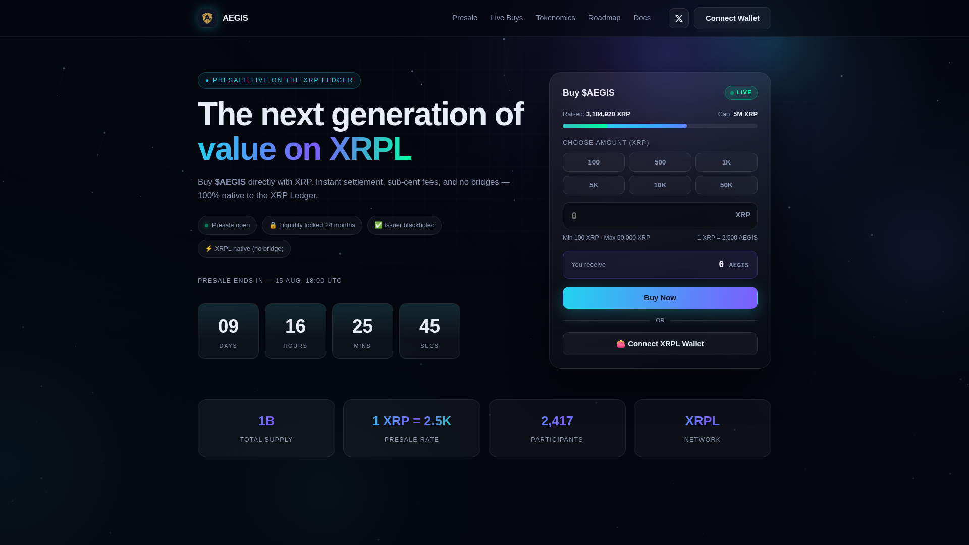 Screenshot of aegisxrp.com
