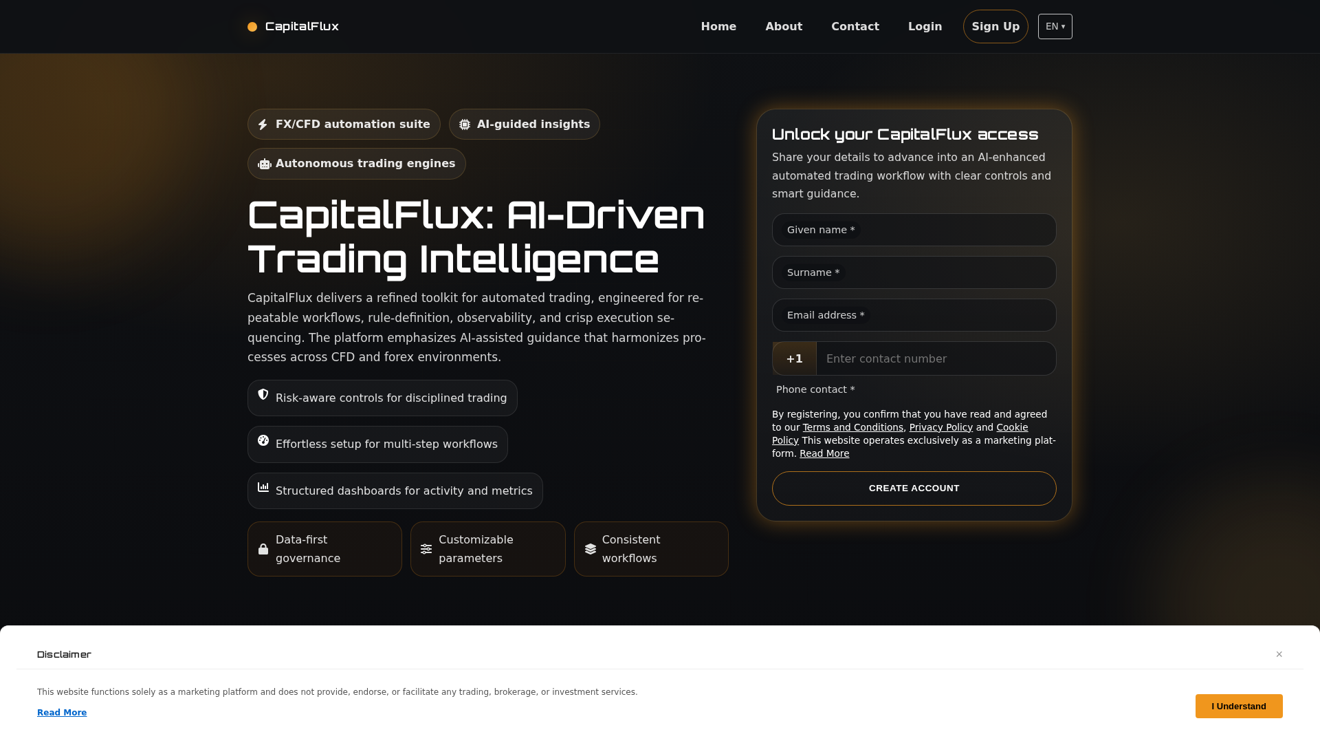 Screenshot of capitalflux-system.pro