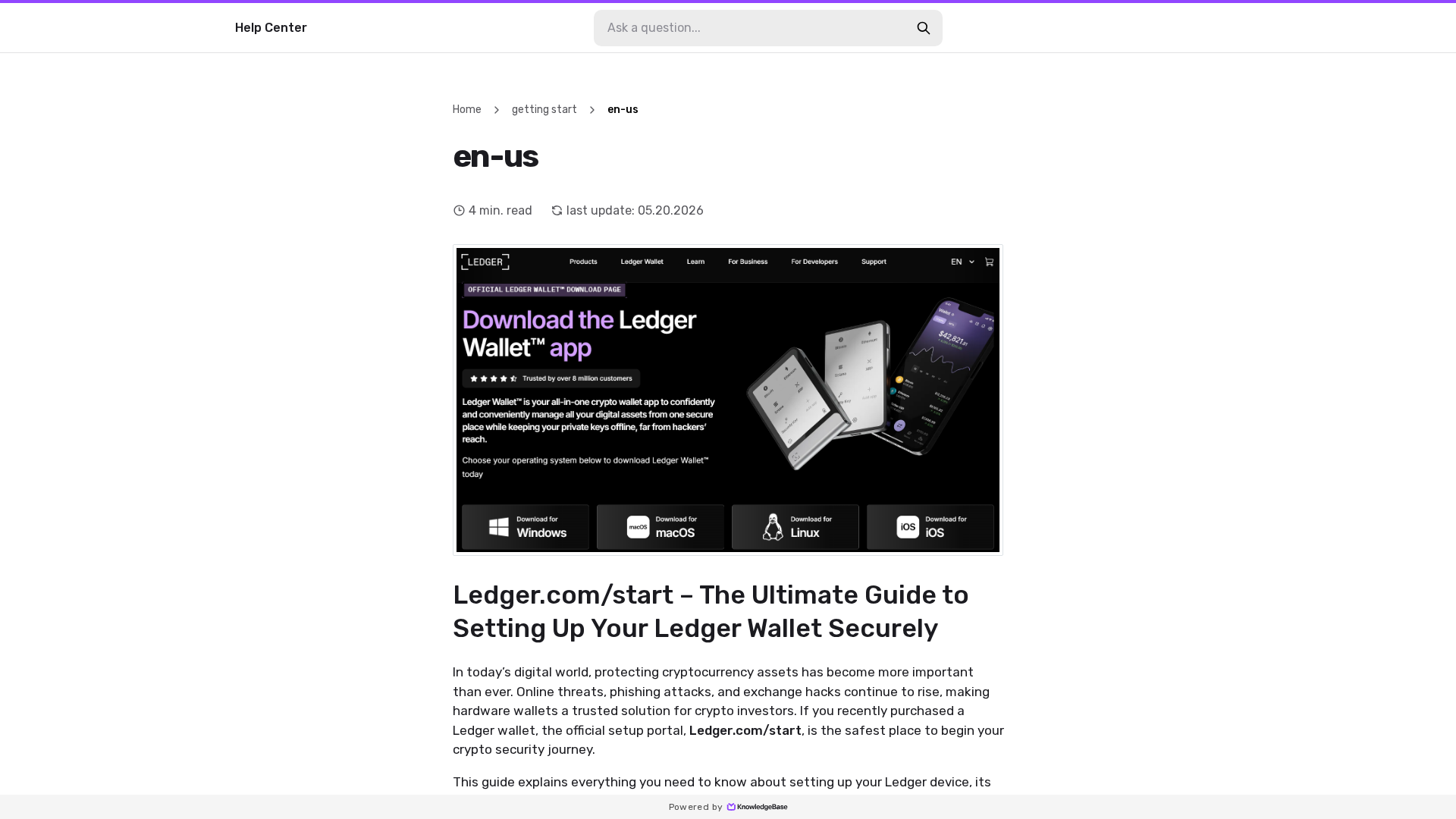 Screenshot of home-ledgorstart.kb.help