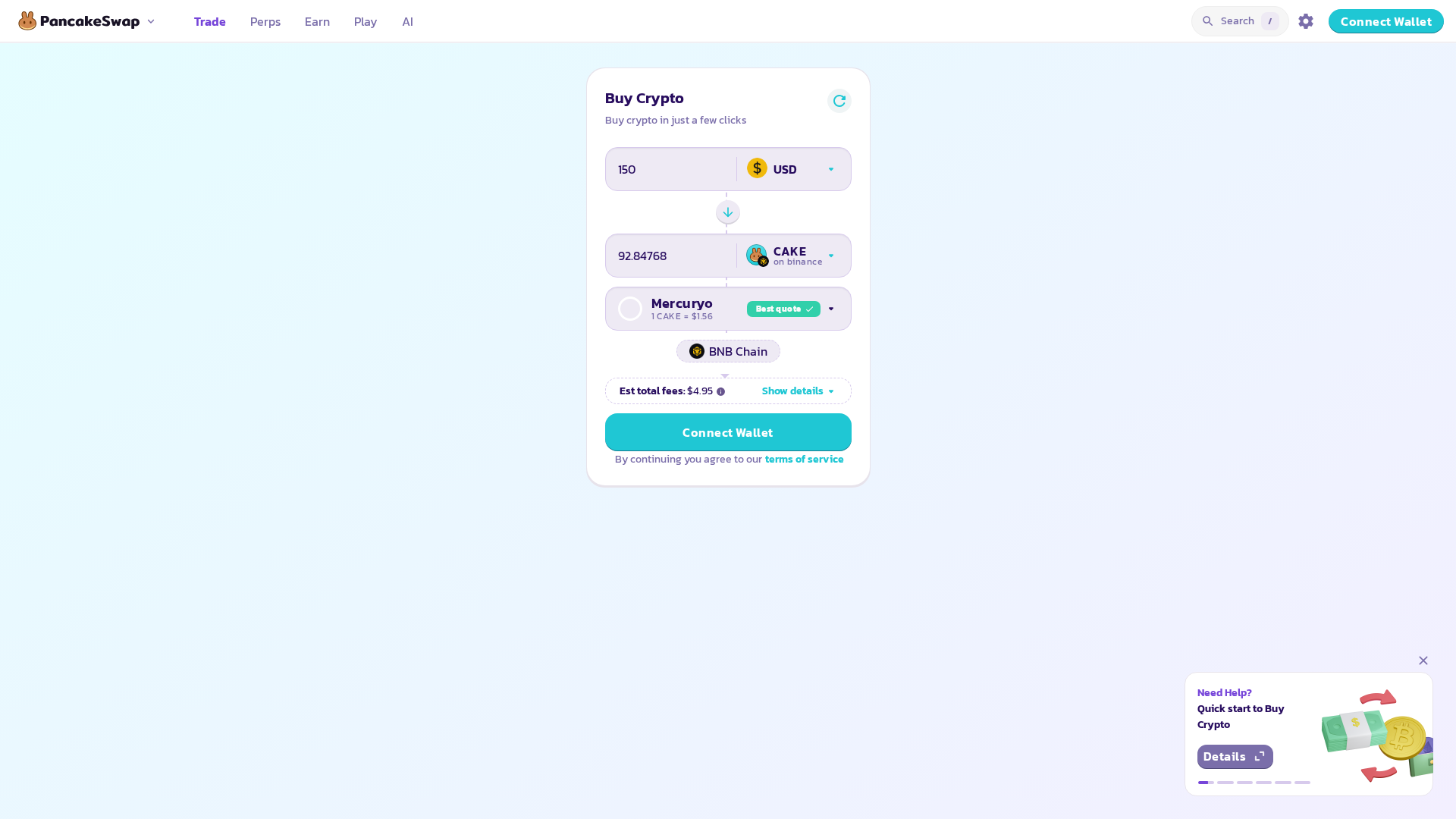 Screenshot of web2.pancake.run