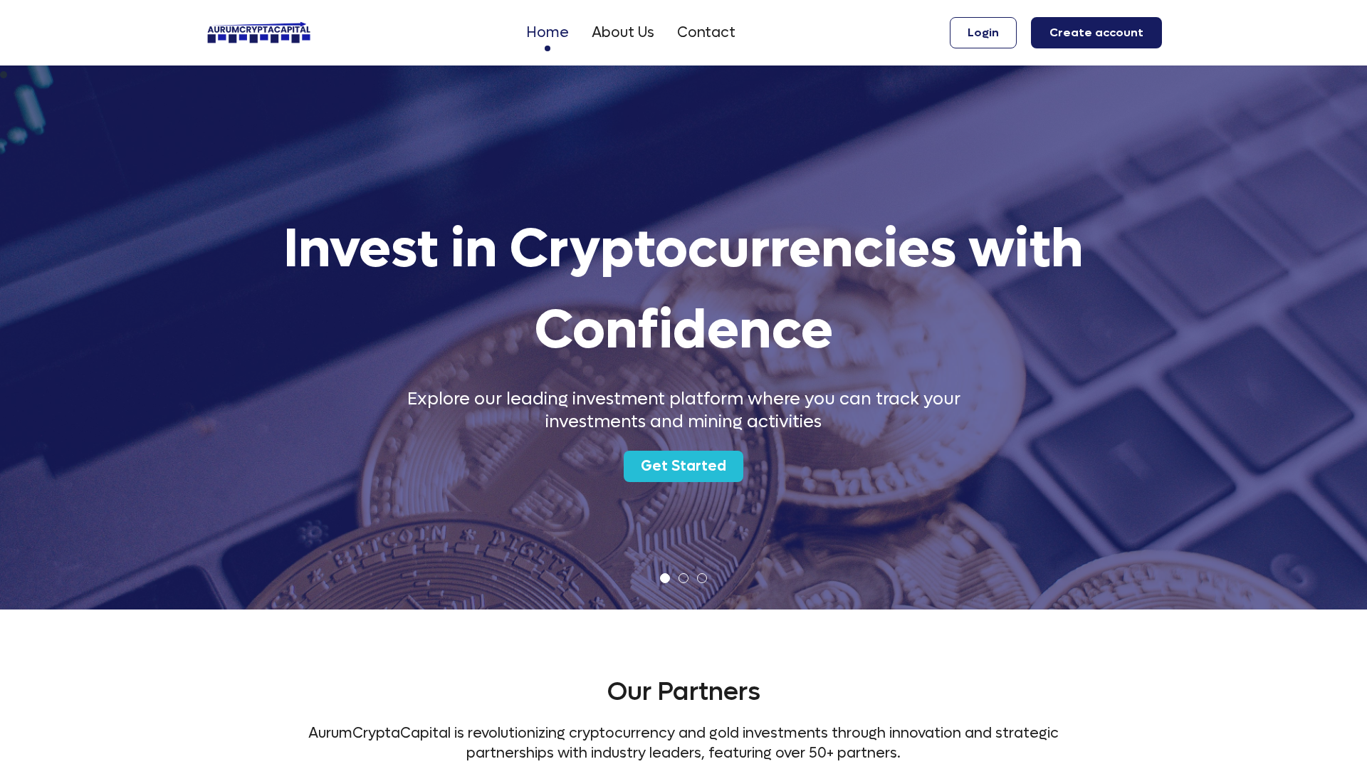 Screenshot of aurumcryptacapital.com