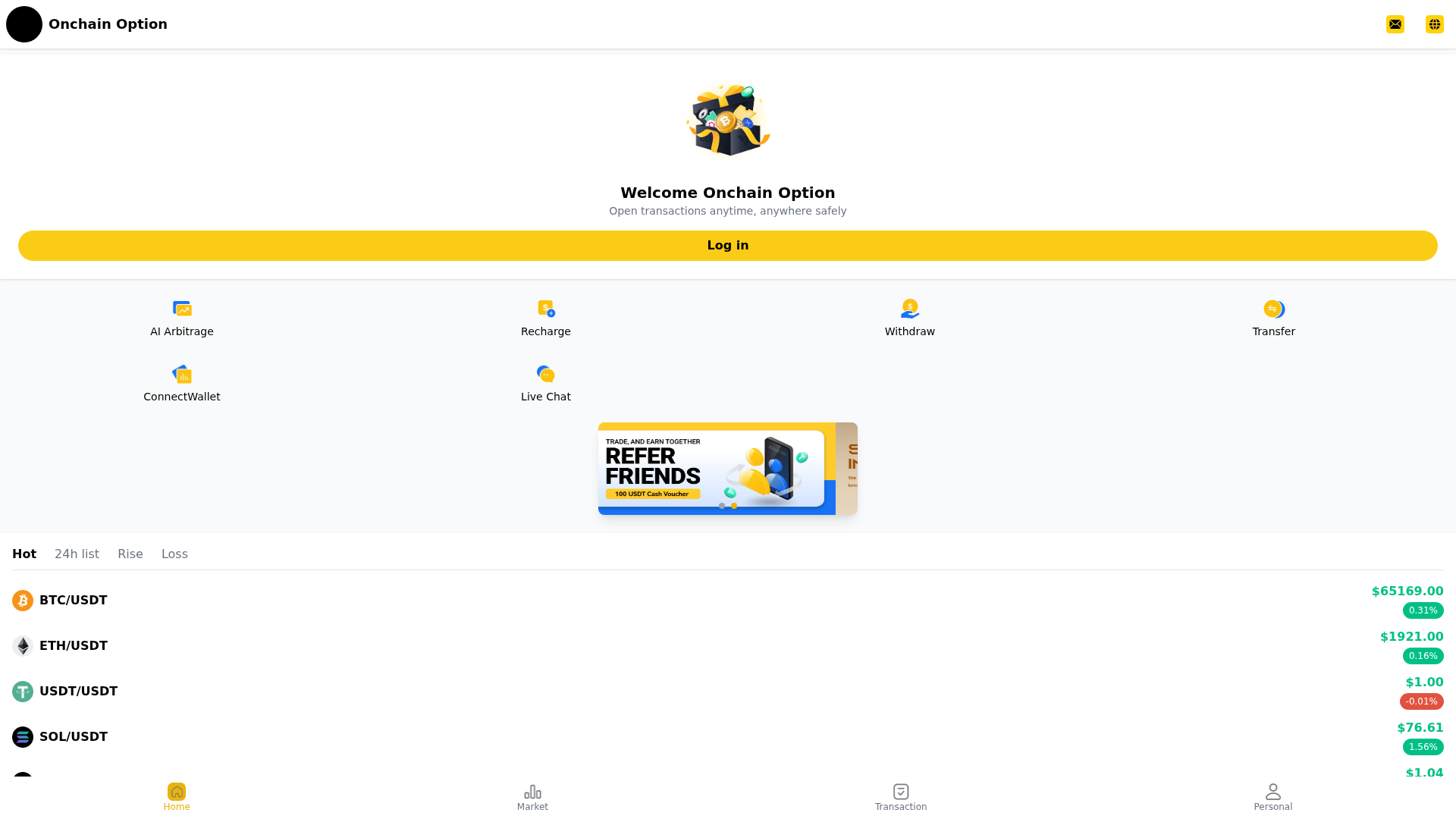 Screenshot of onchainopt.com