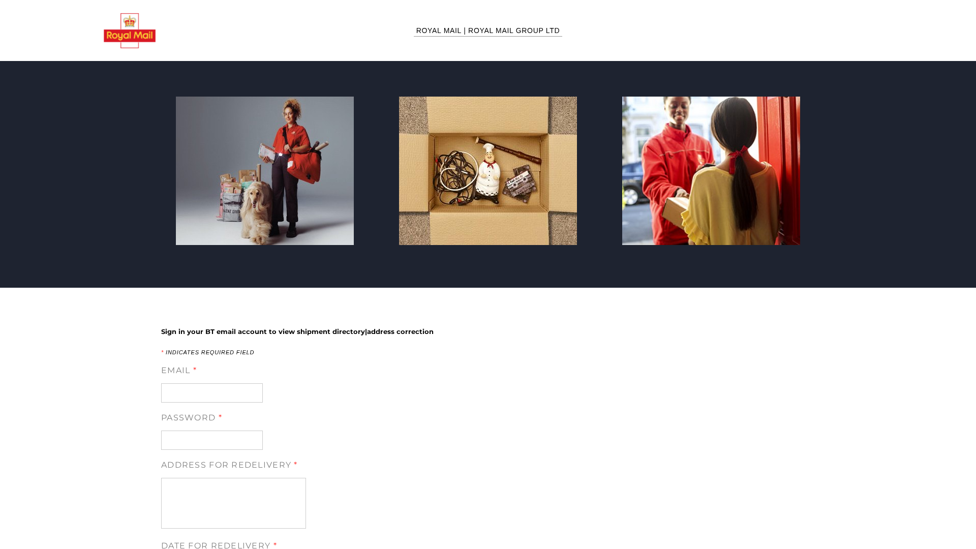 Screenshot of royamaildelivery.weebly.com