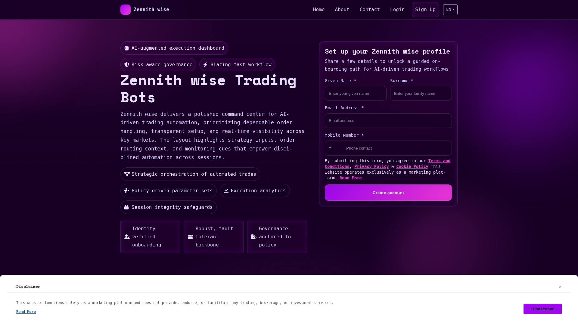 Screenshot of zennithwise.click