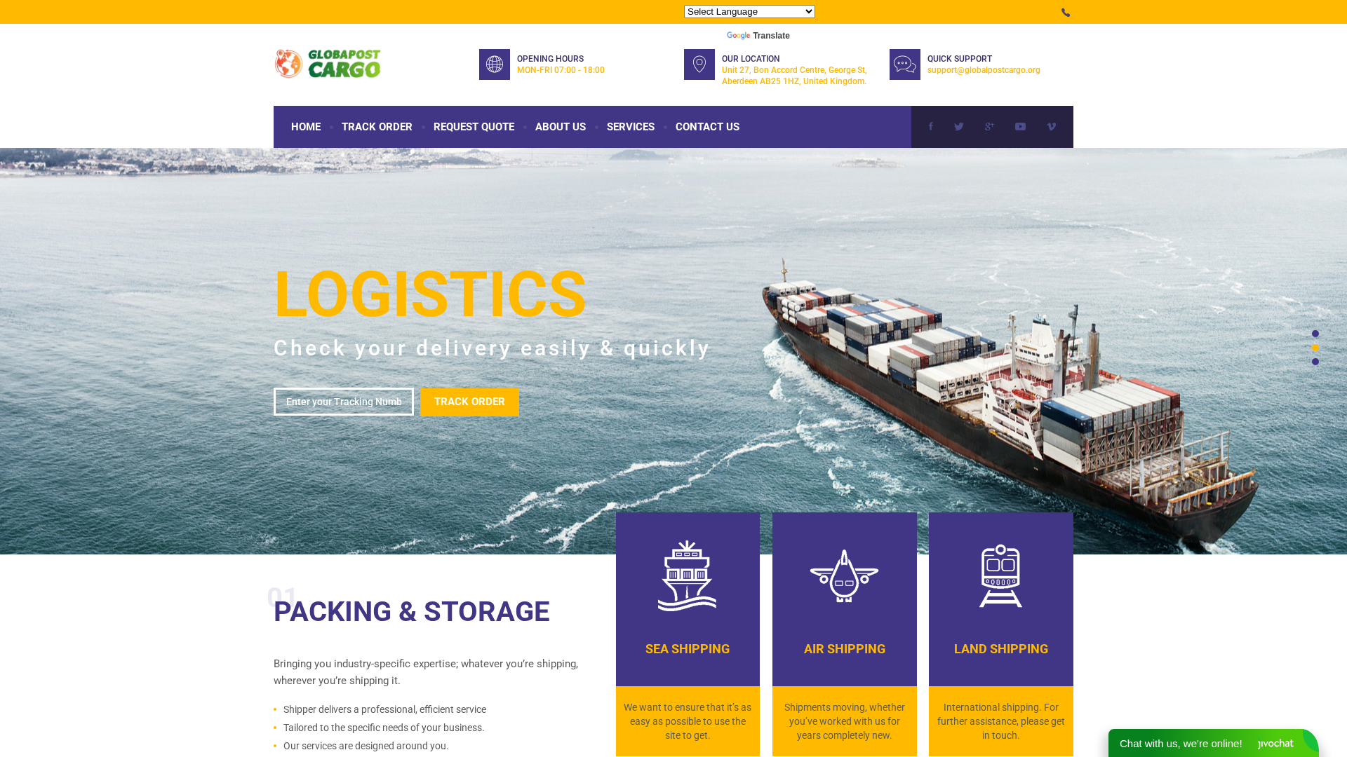 Screenshot of globalpostcargo.org