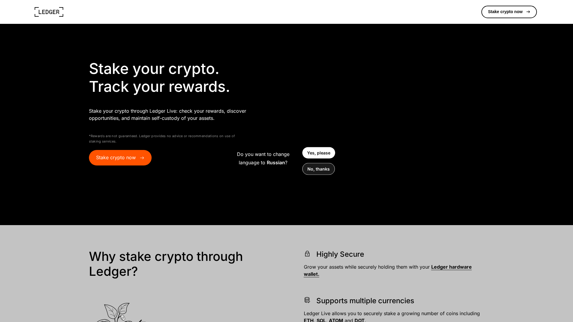 Screenshot of ledgerstakingport.io