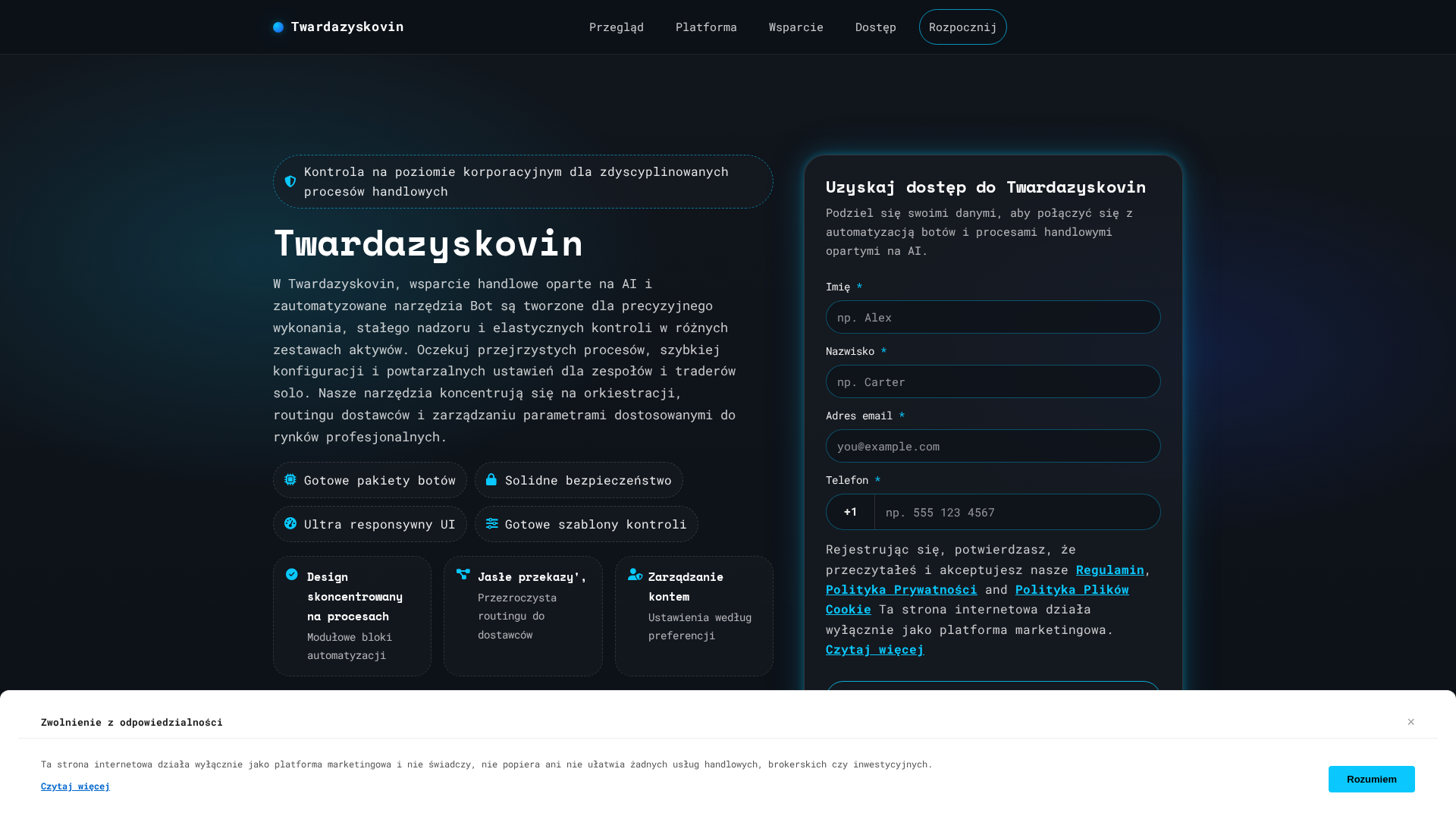 Screenshot of twardazyskovin.shop