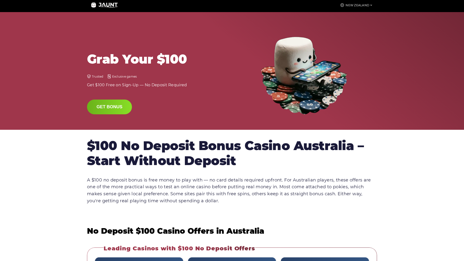 Screenshot of freespins-100-nodeposit.com