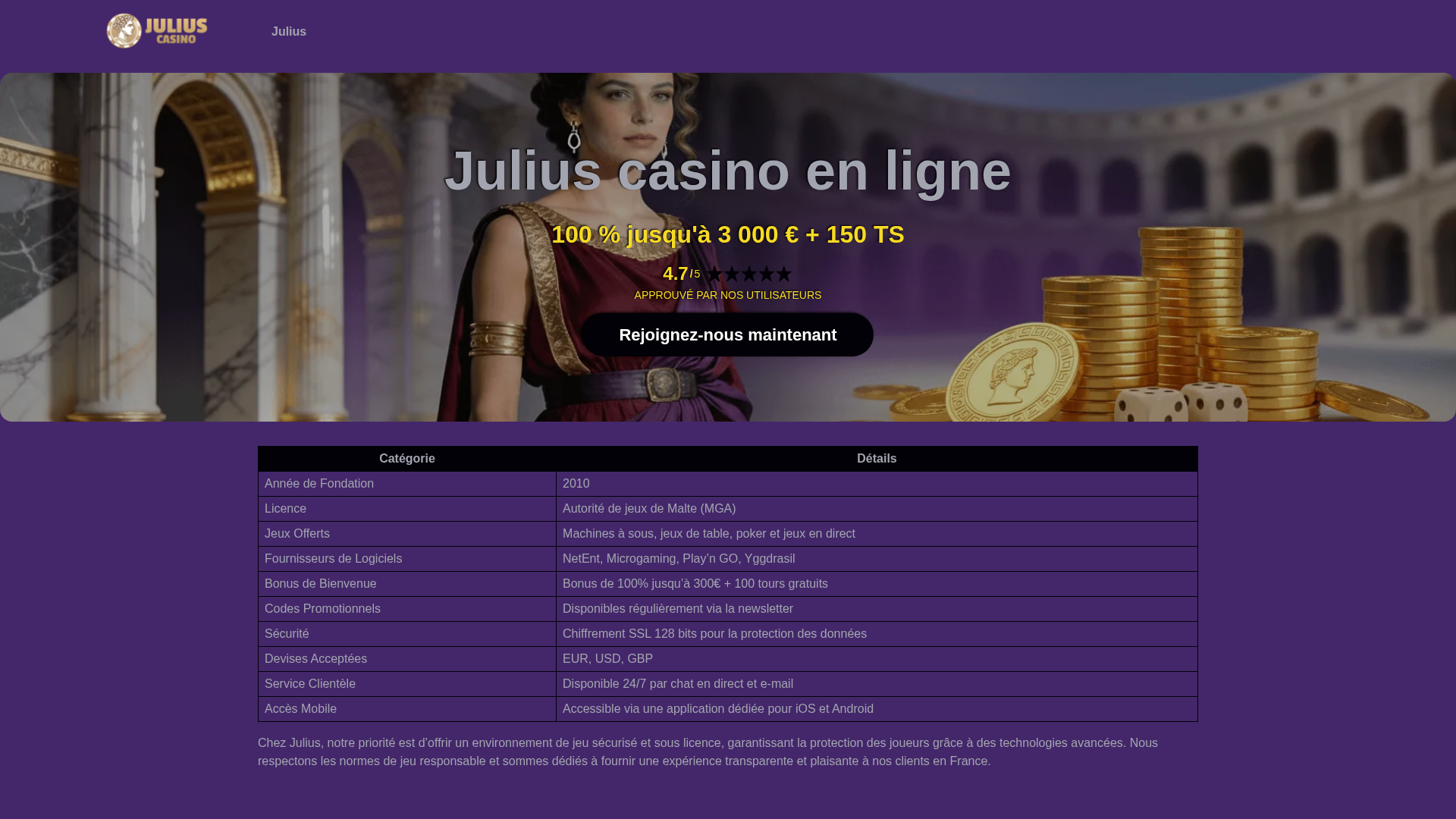 Screenshot of julius-casino3.com