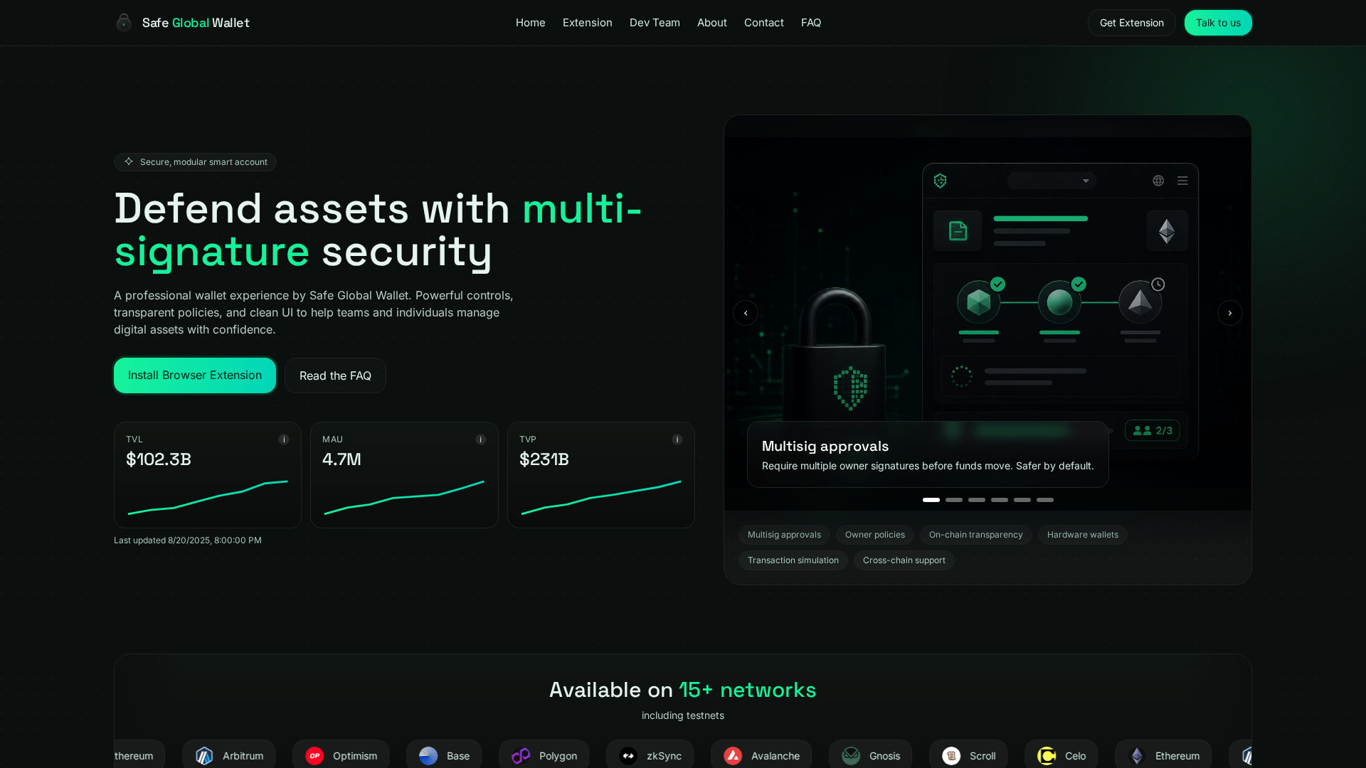 Screenshot of safeglobalwallet.xyz
