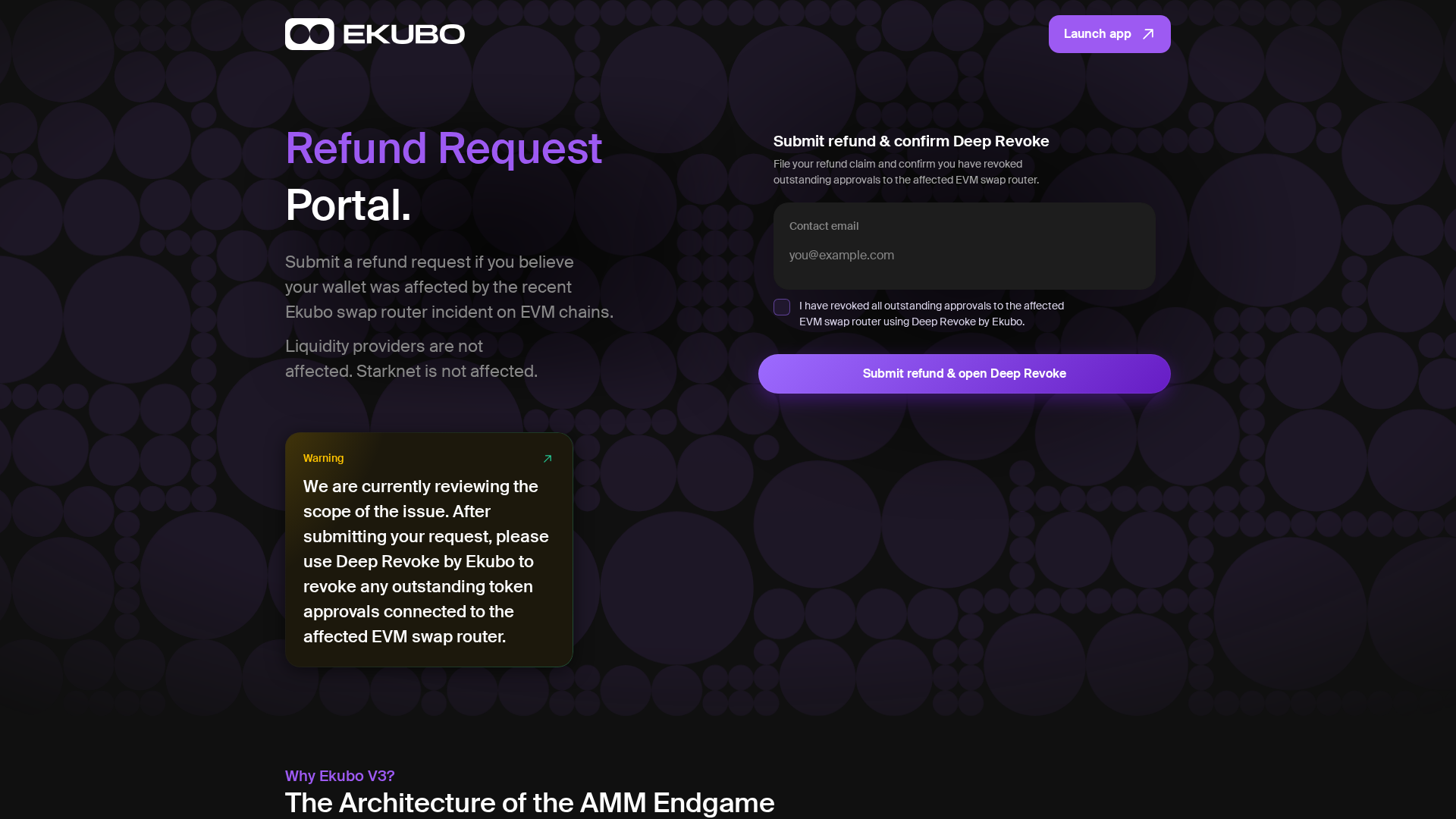 Screenshot of recovery-ekubo.org