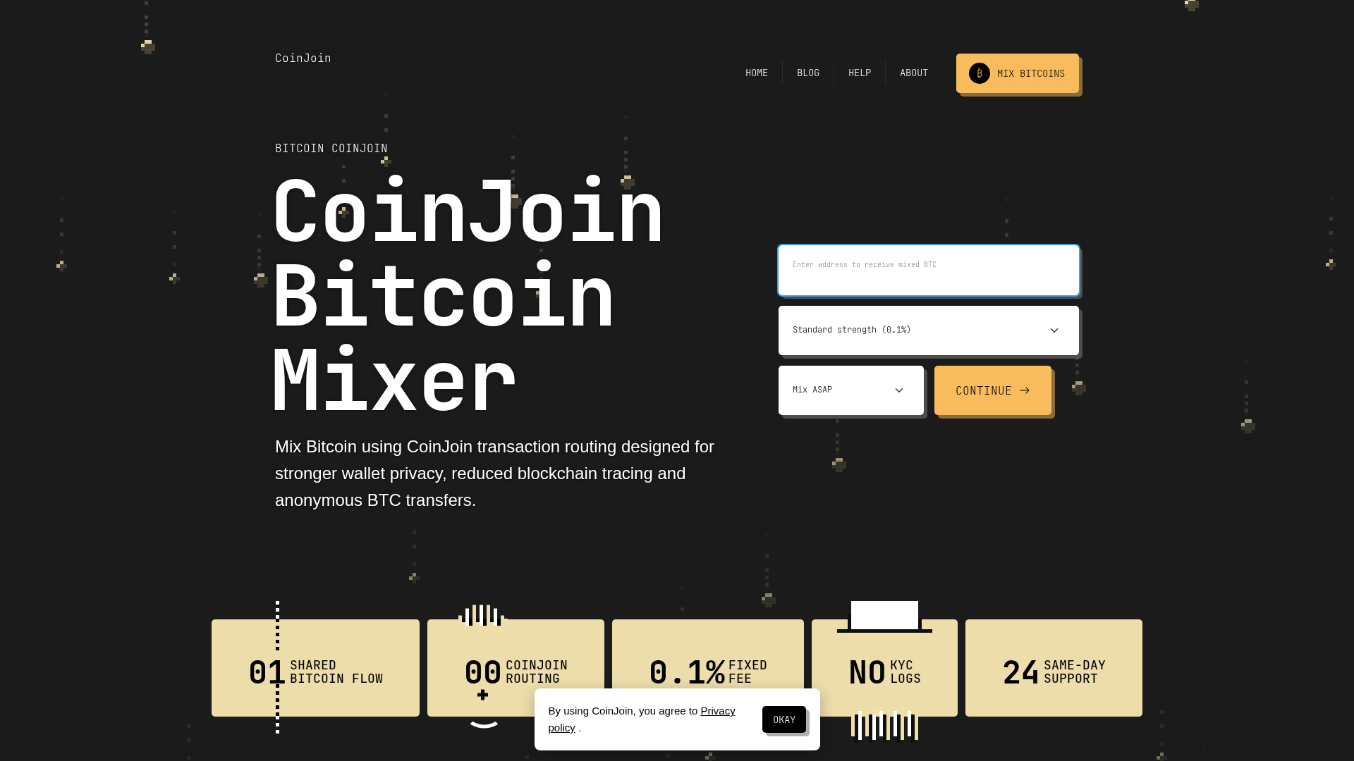 Screenshot of coinjoin.app