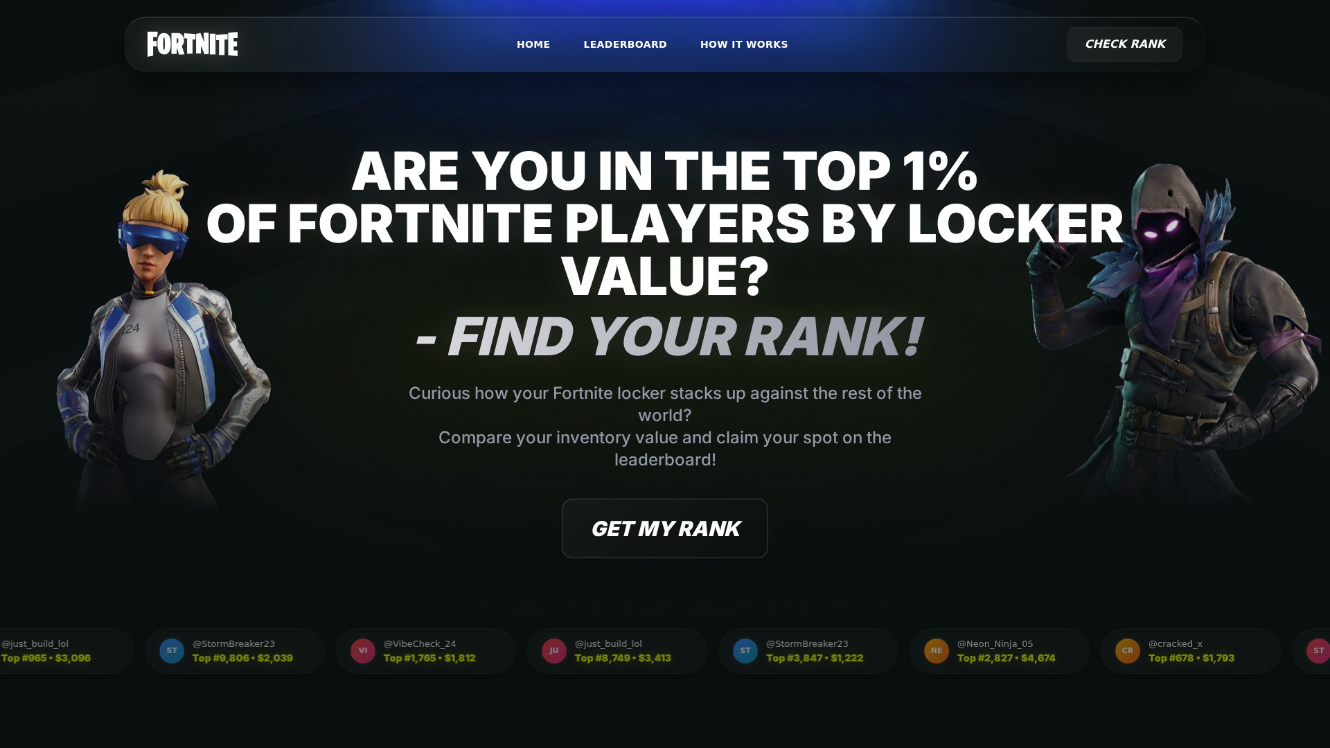 Screenshot of fortnitewatch.top