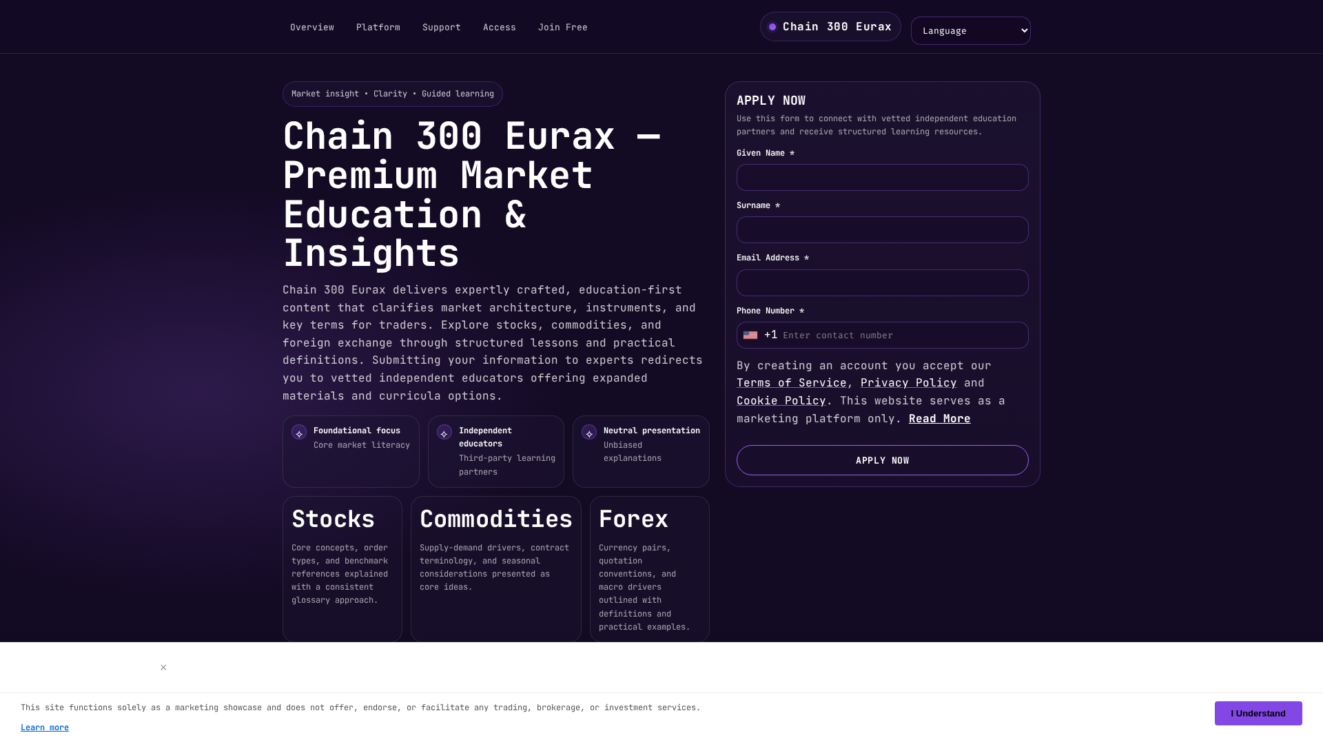 Screenshot of chain300eurax.digital