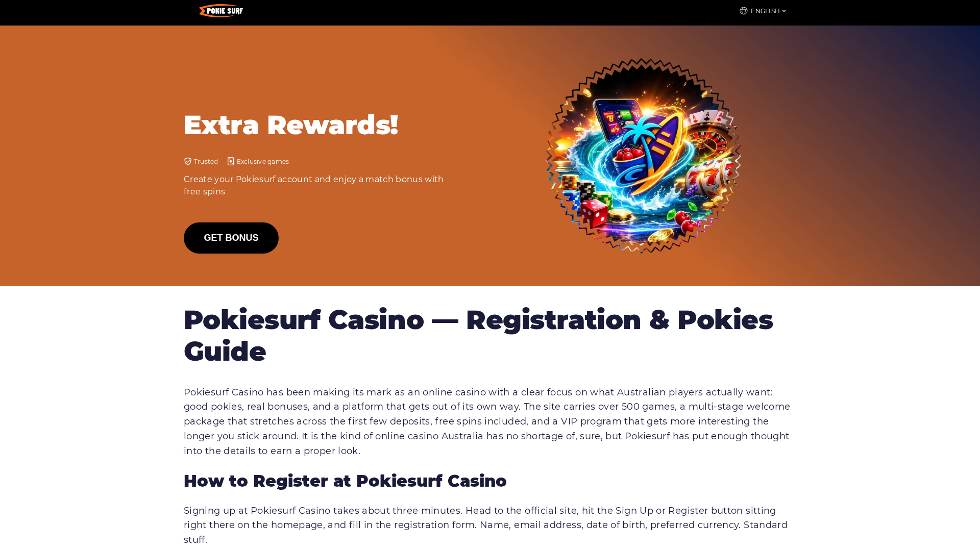 Screenshot of pokiesurf-login.com