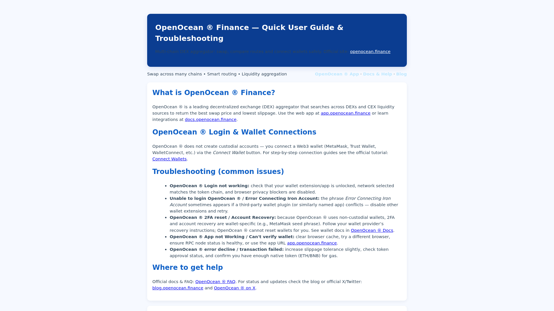 Screenshot of finance-openoccean-us-io.pages.dev
