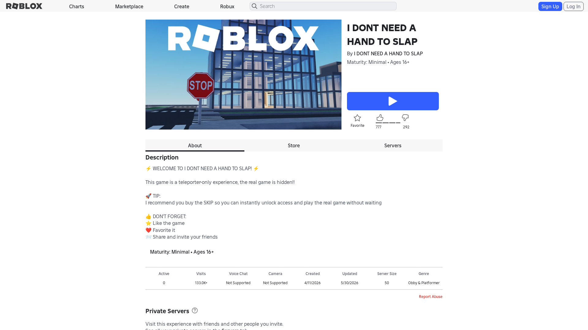 Screenshot of www.roblox.com.bi