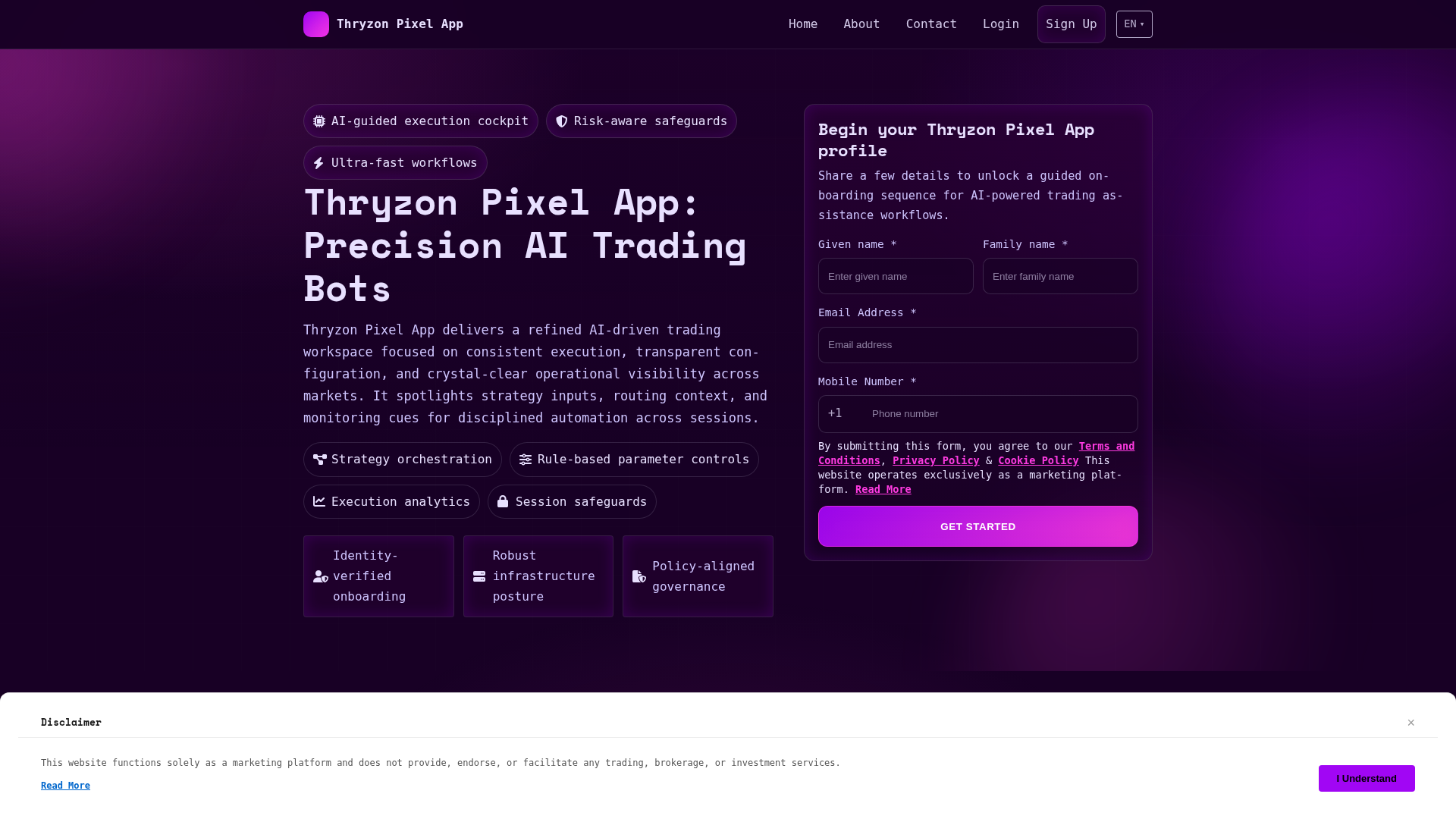 Screenshot of thryzonpixelapp.digital