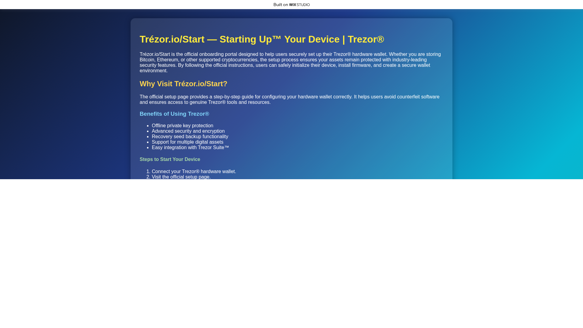 Screenshot of io-trzeo-start.wixstudio.com