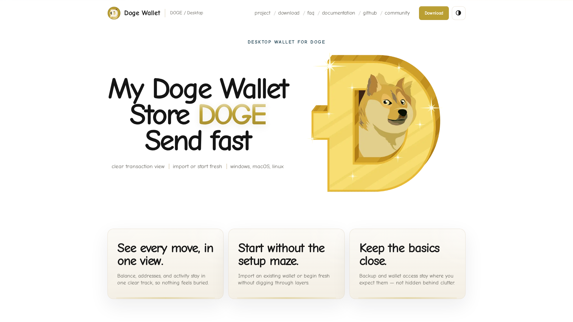 Screenshot of mydogewallet.org
