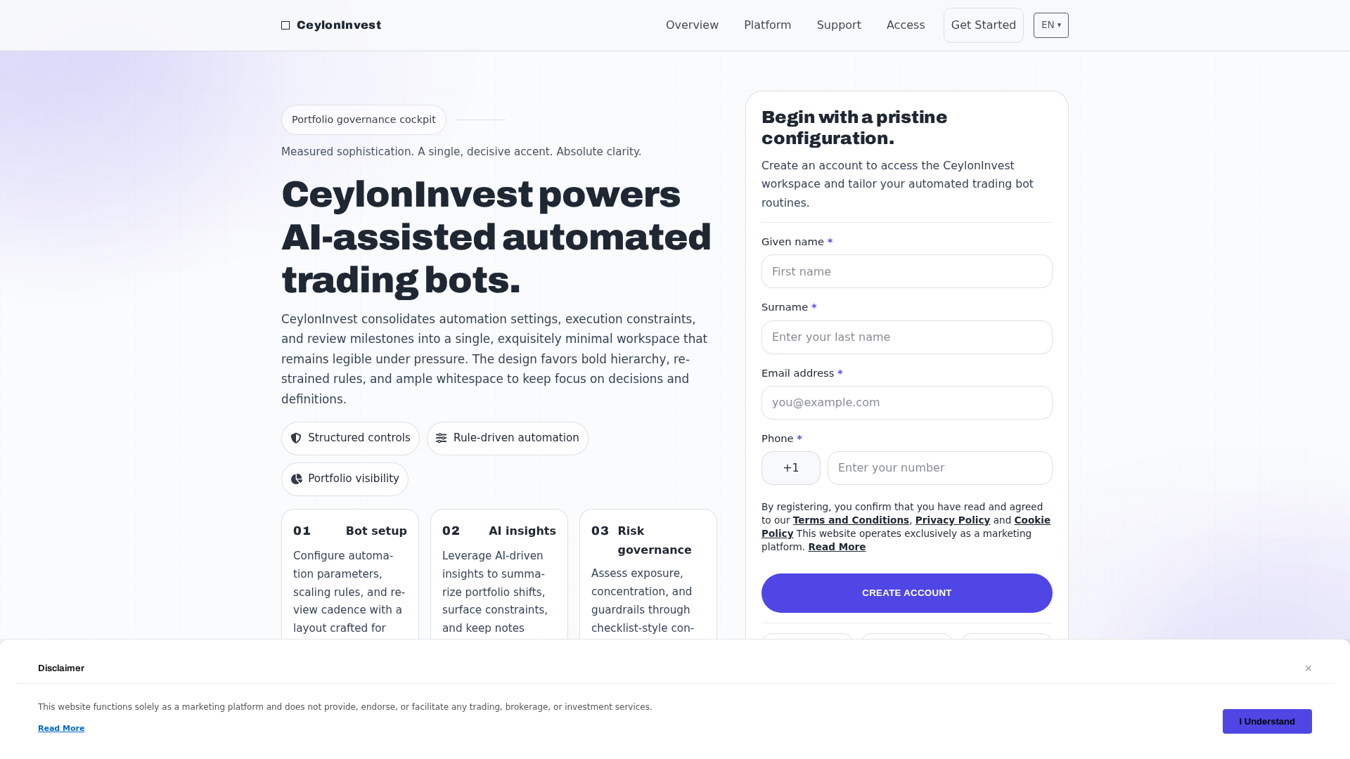 Screenshot of ceyloninvest-system.com
