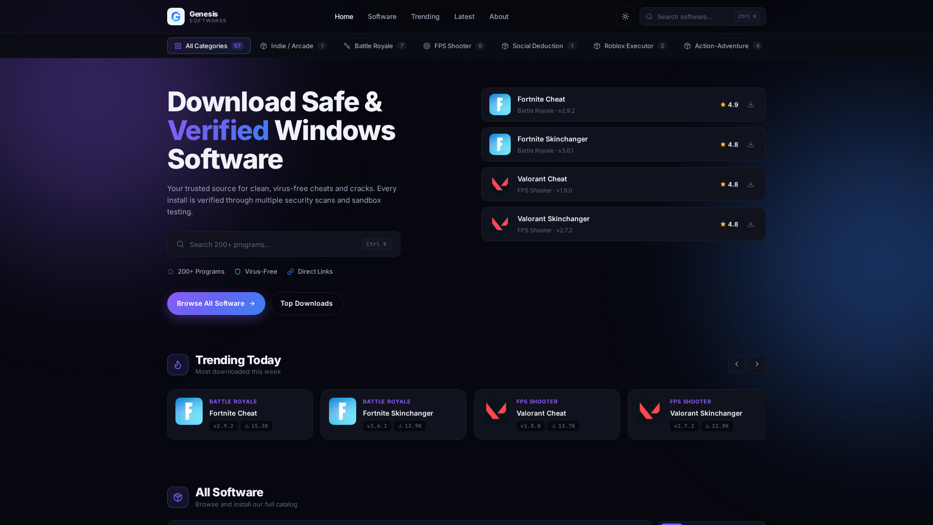 Screenshot of genesis-cheats.com