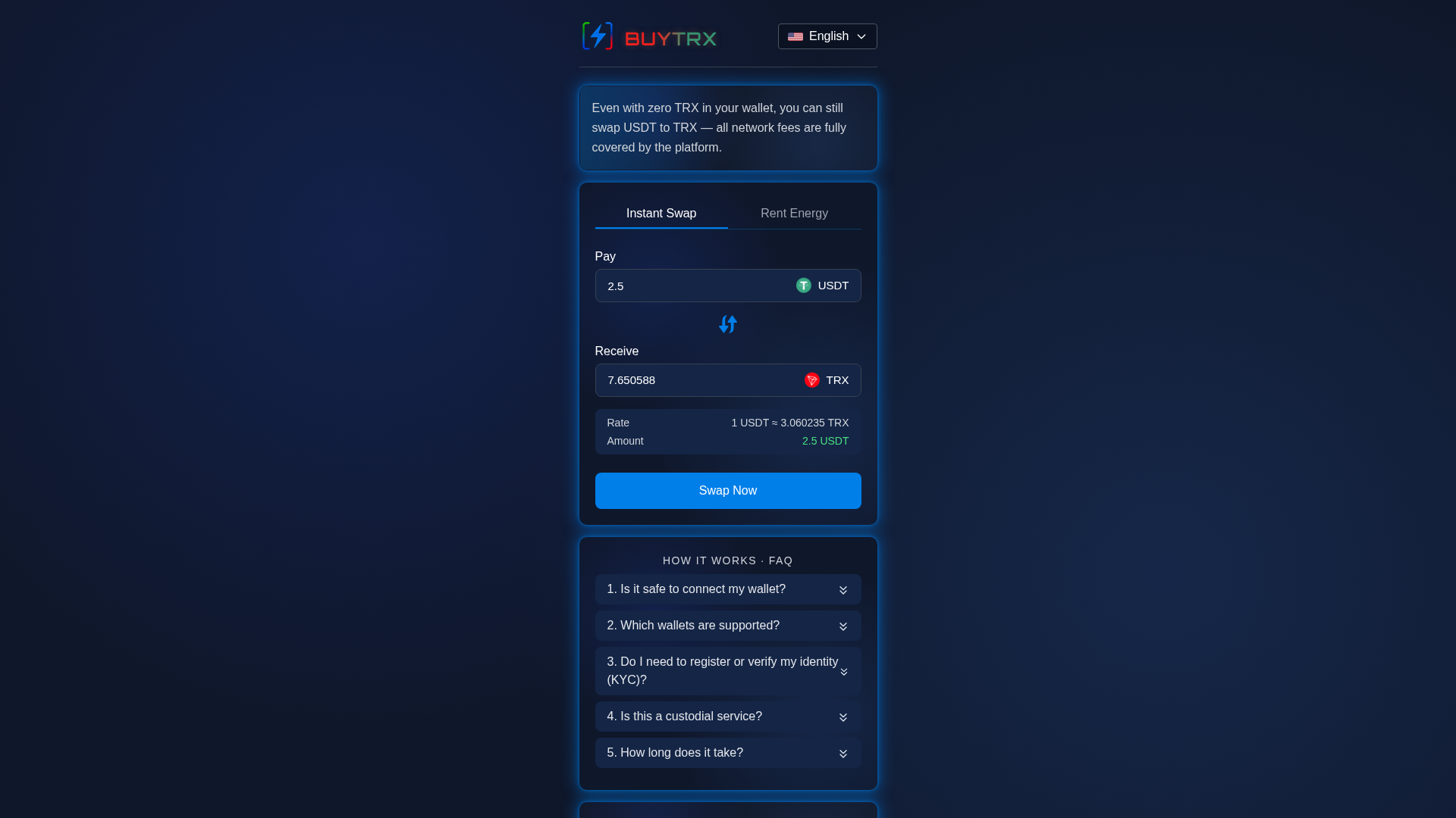 Screenshot of buy-tron.link