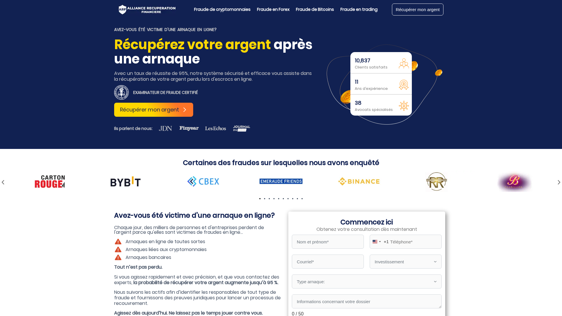 Screenshot of alliance-recuperation-financiere.com