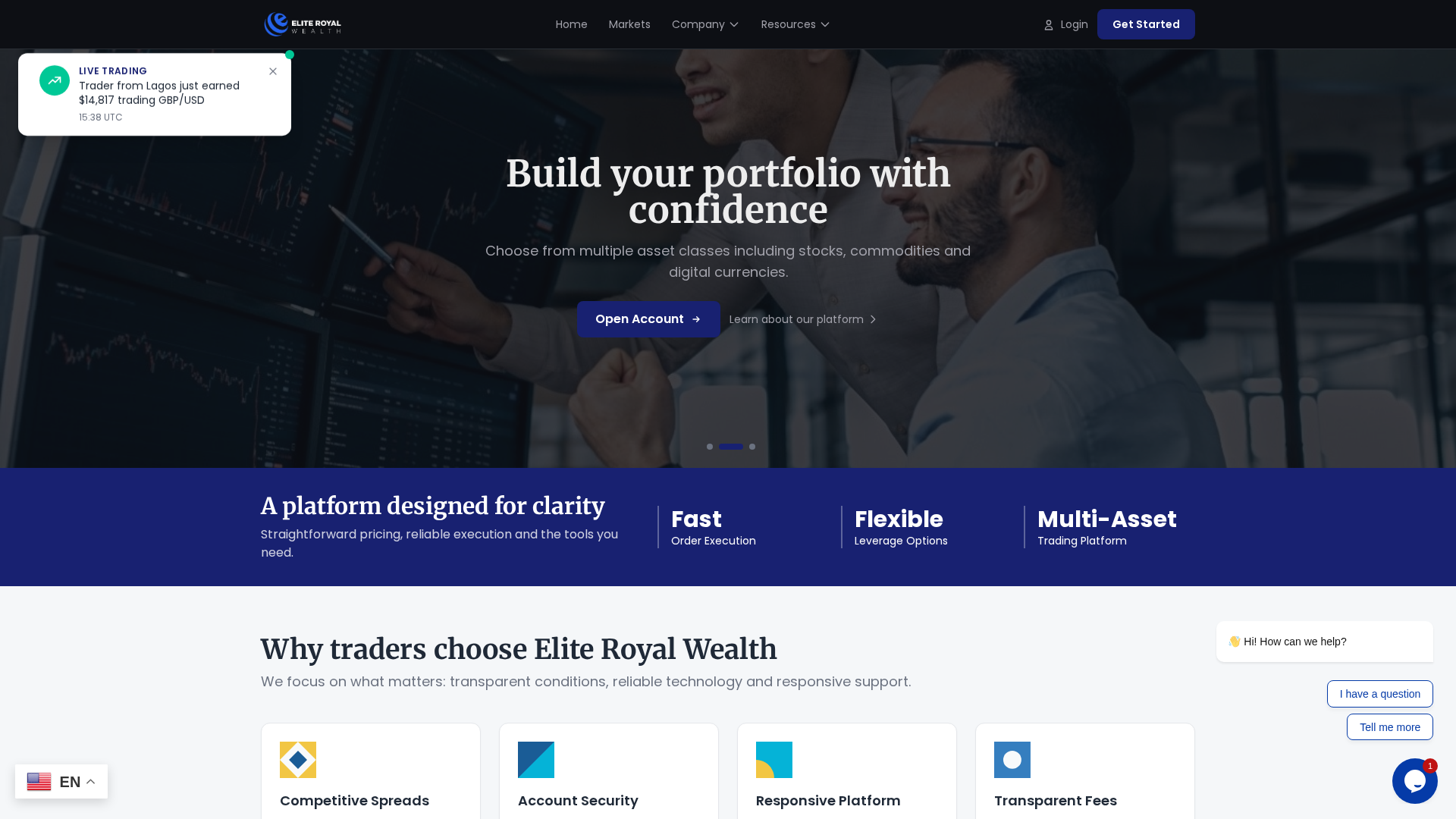 Screenshot of eliteroyalwealth.com