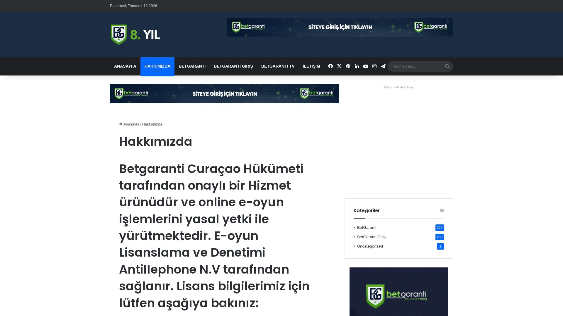 Screenshot of betgarantiyenigiris.com