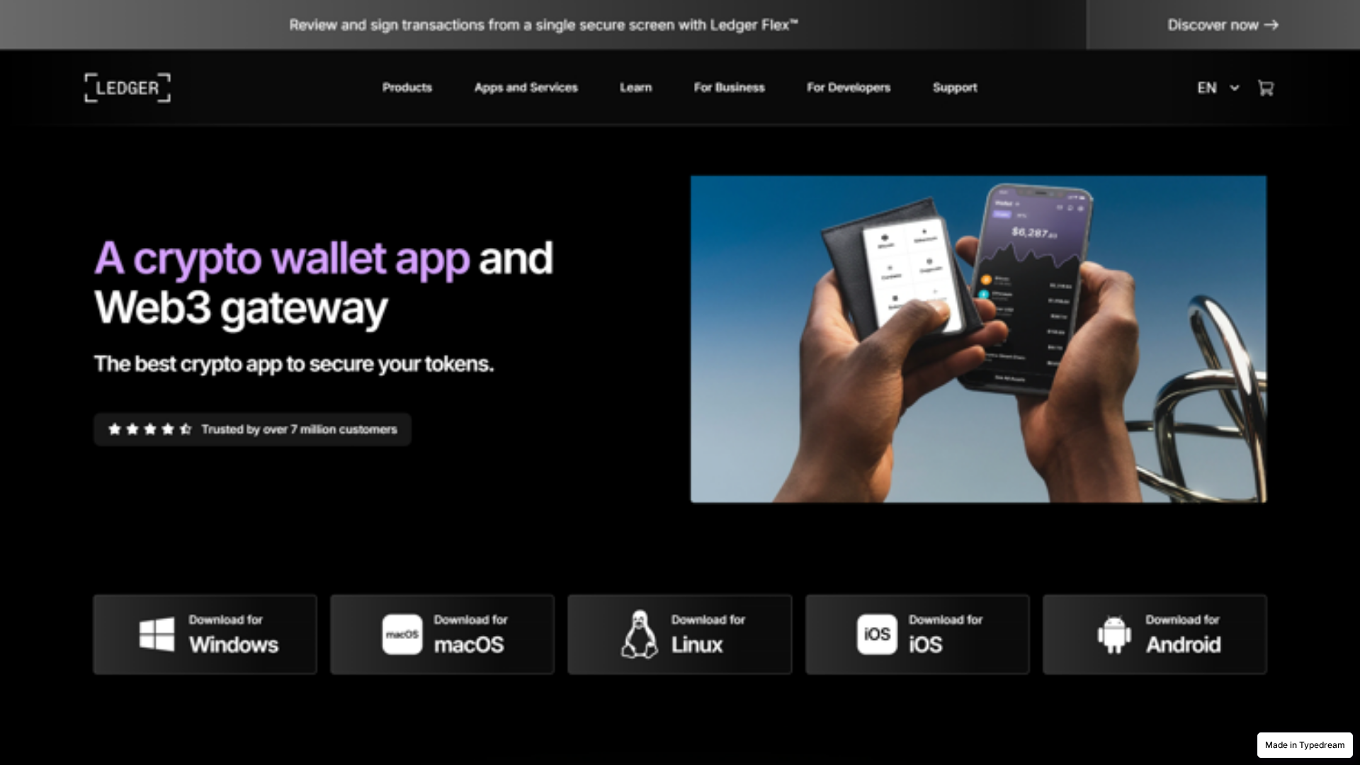 Screenshot of ledger-live-app-us-web.typedream.app