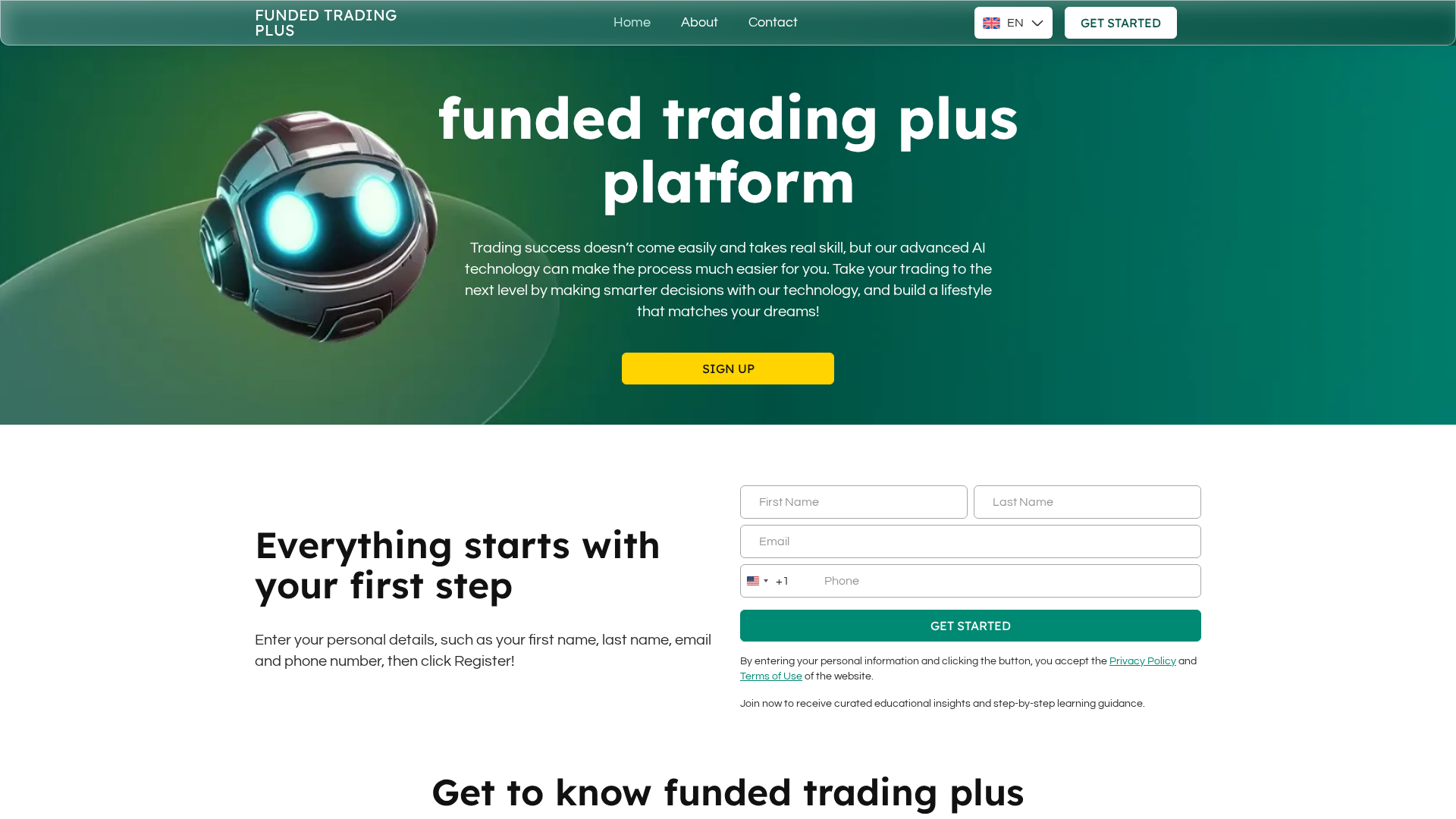 Screenshot of fundedtradingplus.live