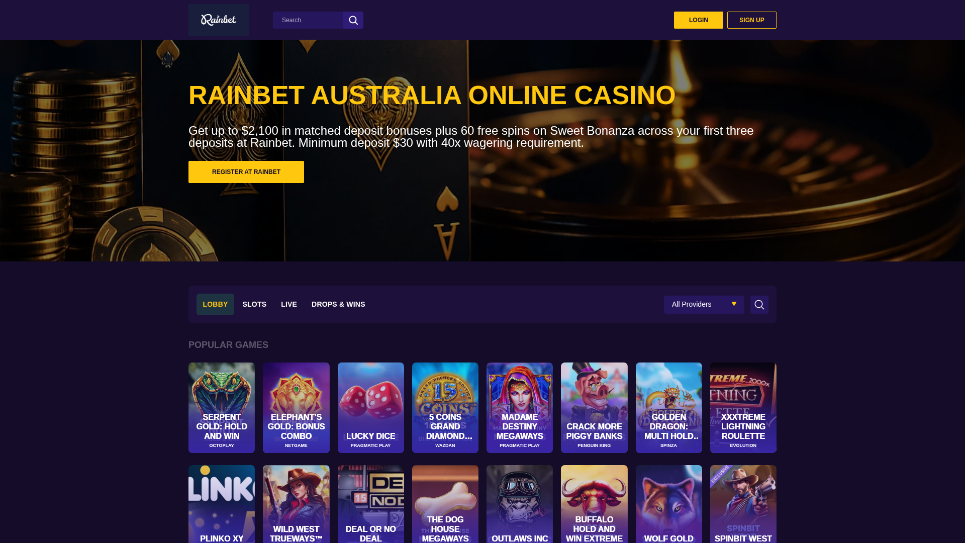 Screenshot of rainbet-aus-vip.pages.dev