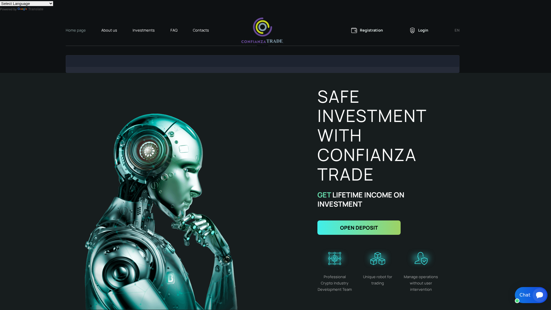 Screenshot of confianzatrades.com