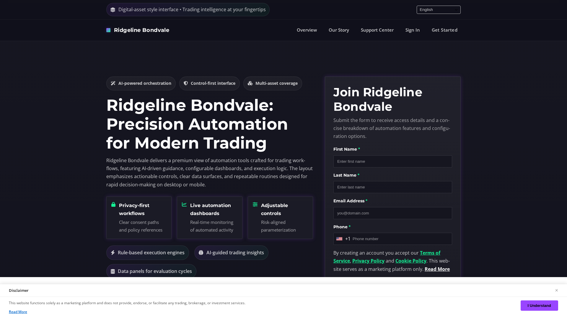 Screenshot of ridgelinebondvale.digital