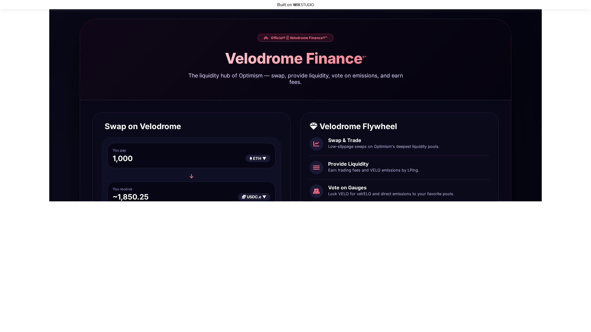 Screenshot of expert-velodrome.wixstudio.com